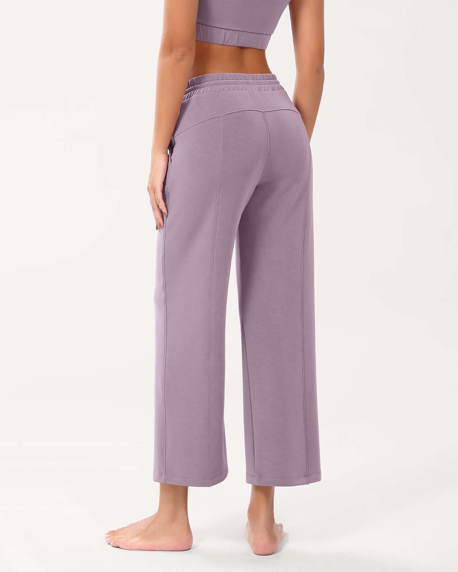 25 Adjustable Shockcord High Waist Casual Lounge Pants with Pockets - ododos