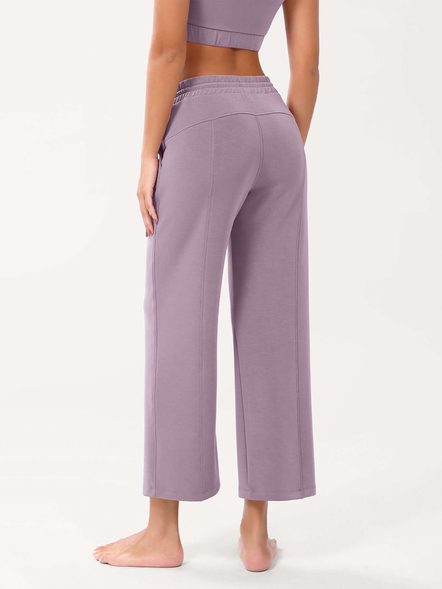 25 Adjustable Shockcord High Waist Casual Lounge Pants with Pockets - ododos