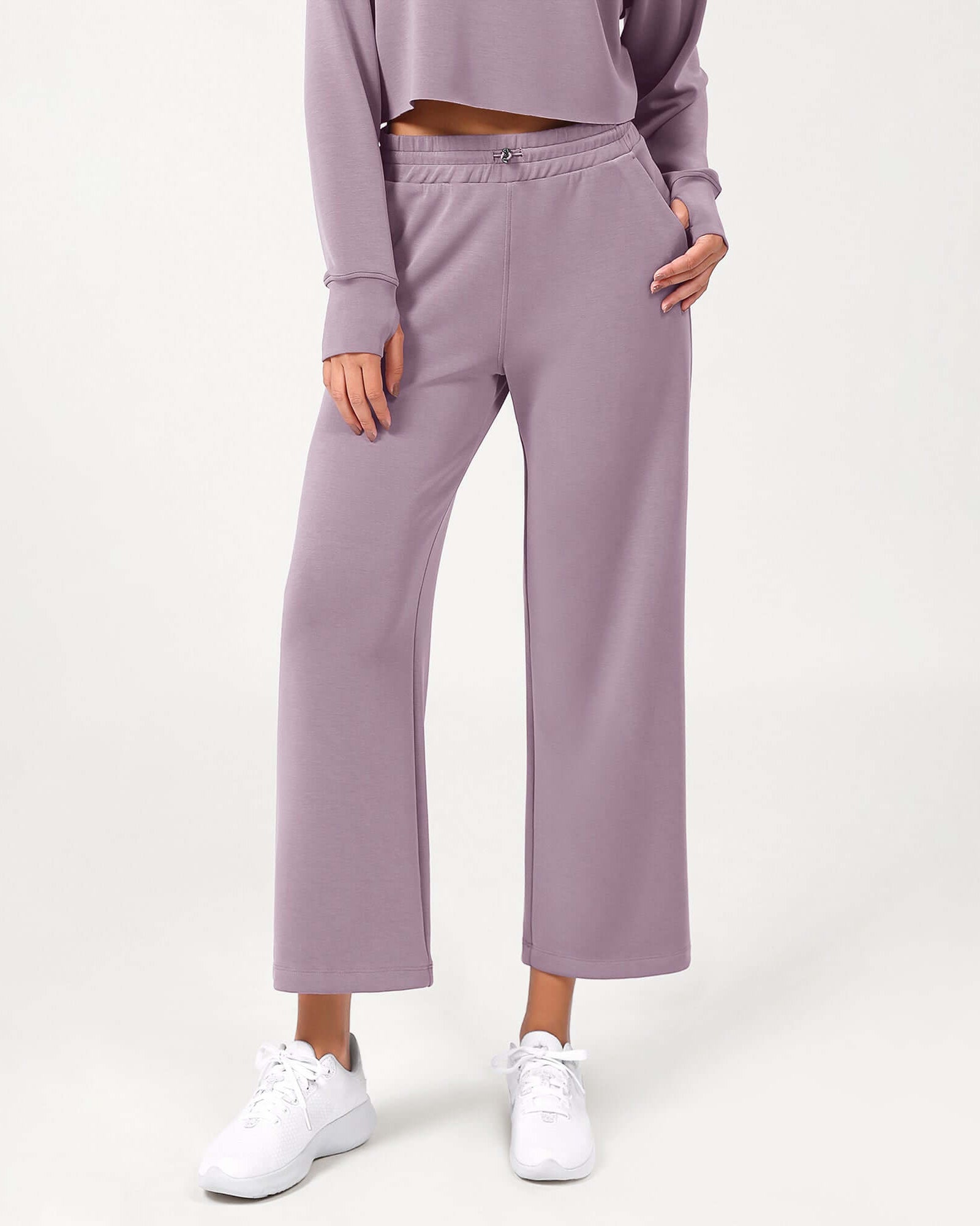 25 Adjustable Shockcord High Waist Casual Lounge Pants with Pockets - ododos