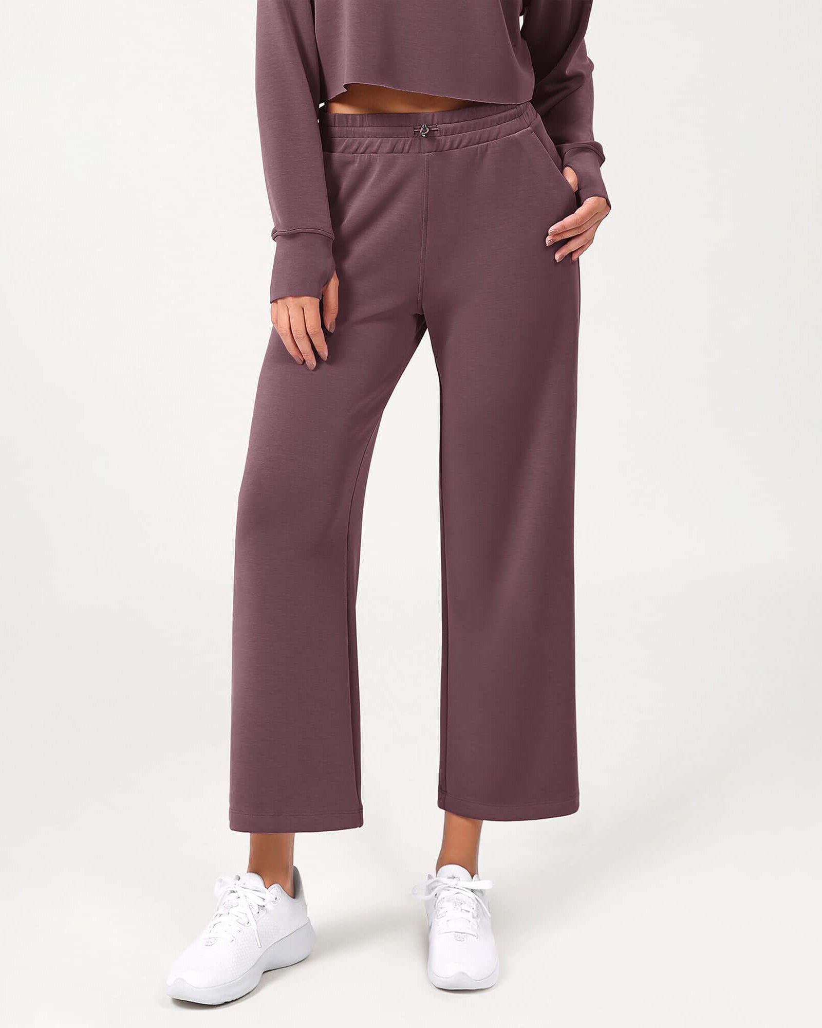 25 Adjustable Shockcord High Waist Casual Lounge Pants with Pockets - ododos