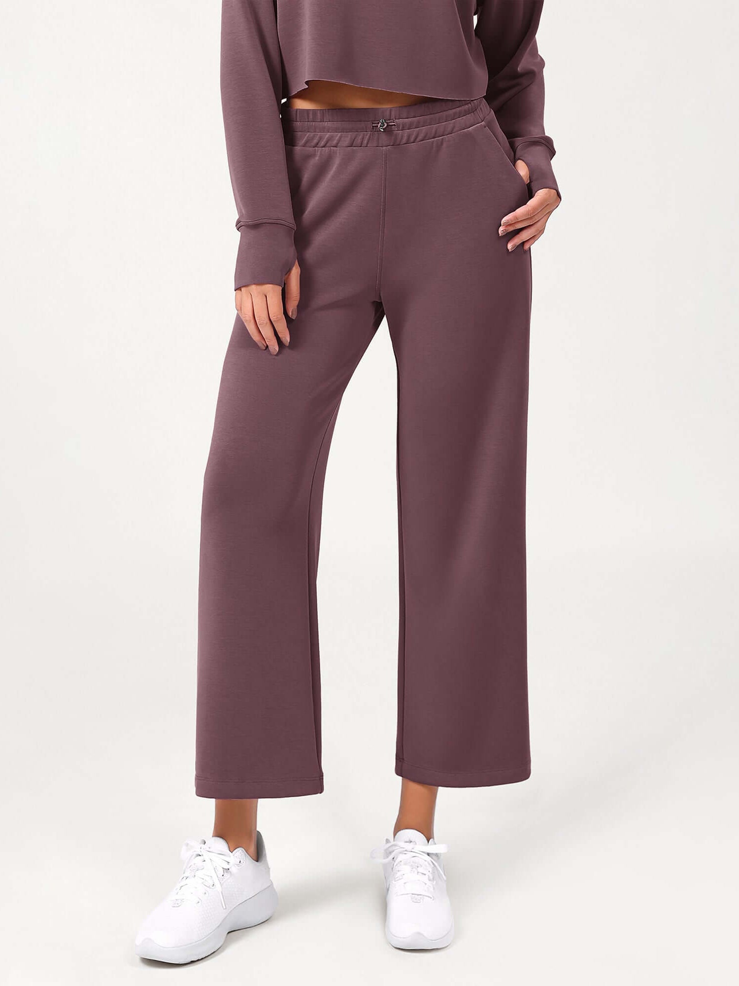 25 Adjustable Shockcord High Waist Casual Lounge Pants with Pockets - ododos