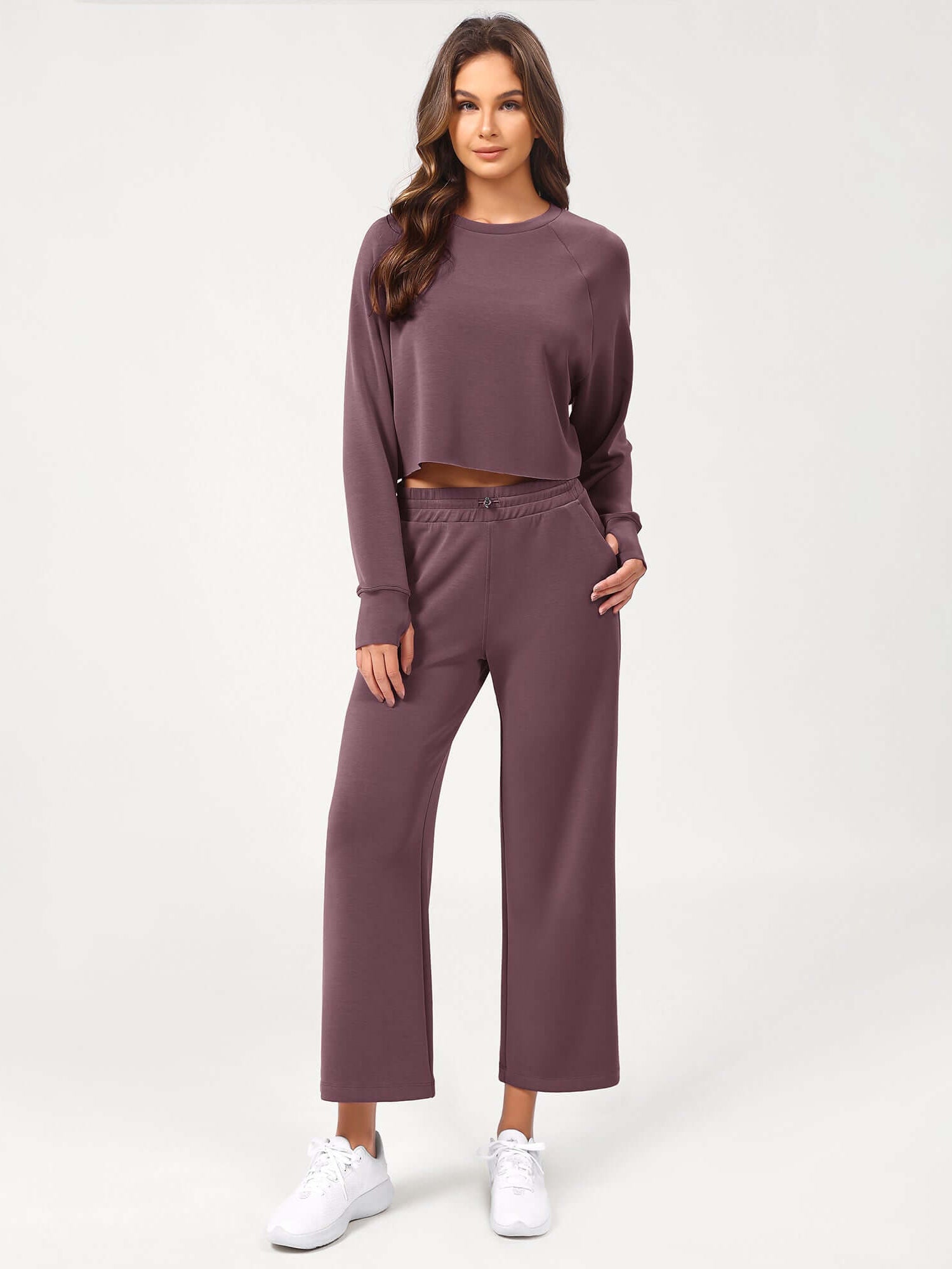 25 Adjustable Shockcord High Waist Casual Lounge Pants with Pockets - ododos