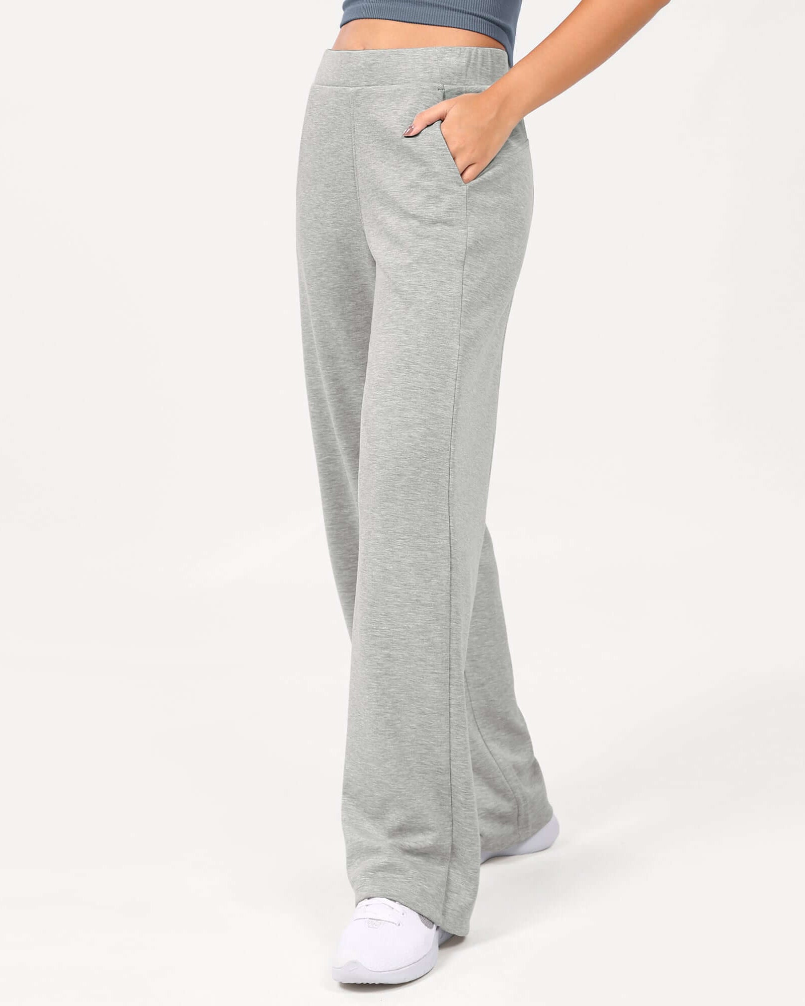 Women's Modal Soft Wide Leg Elastic High Waist Lounge Pants with Pockets - ododos