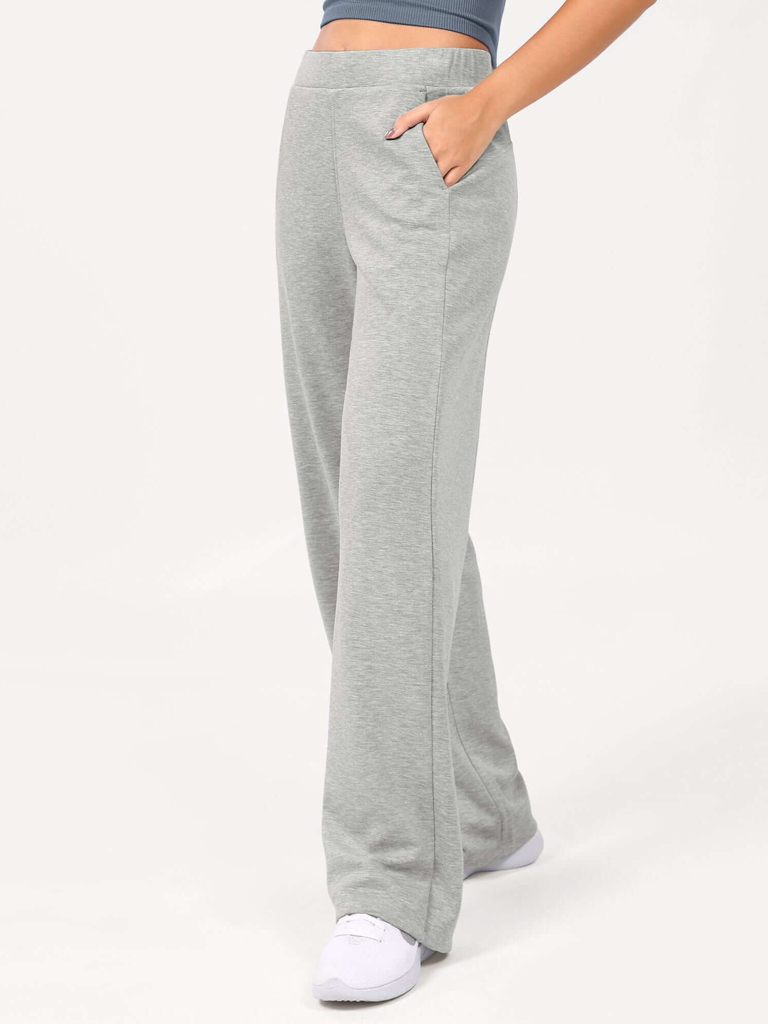 Women's Modal Soft Wide Leg Elastic High Waist Lounge Pants with Pockets - ododos