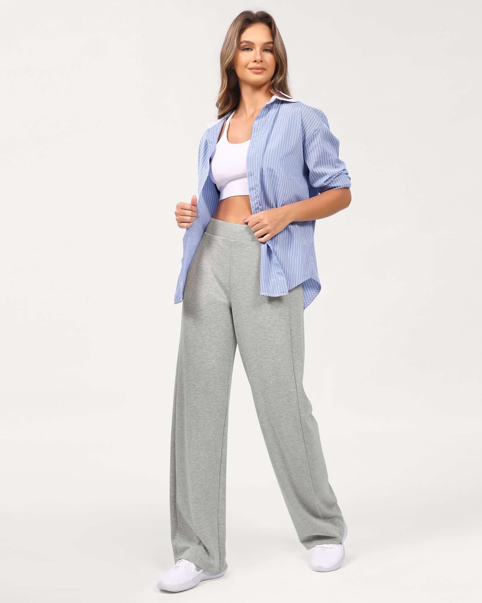 Women's Modal Soft Wide Leg Elastic High Waist Lounge Pants with Pockets - ododos