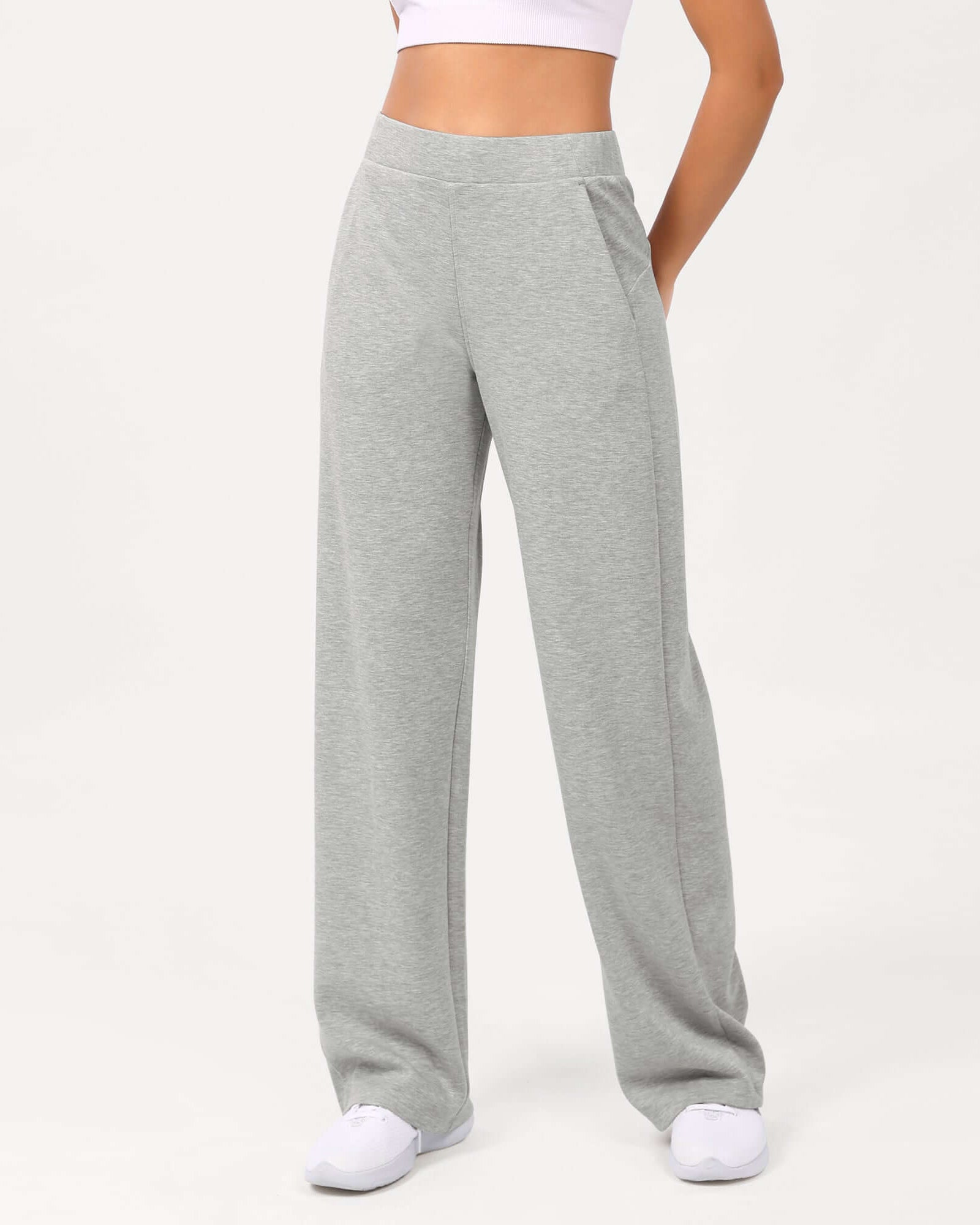 Women's Modal Soft Wide Leg Elastic High Waist Lounge Pants with Pockets - ododos