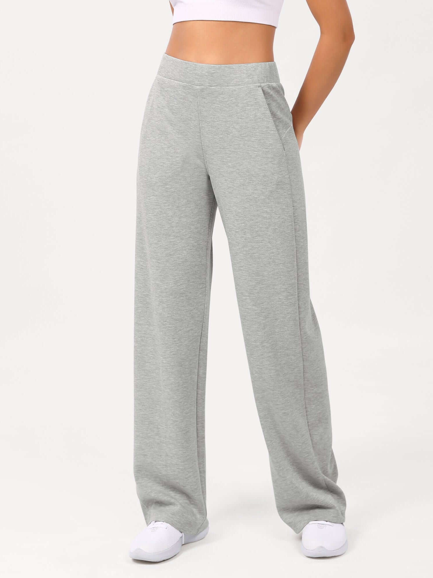 Women's Modal Soft Wide Leg Elastic High Waist Lounge Pants with Pockets - ododos