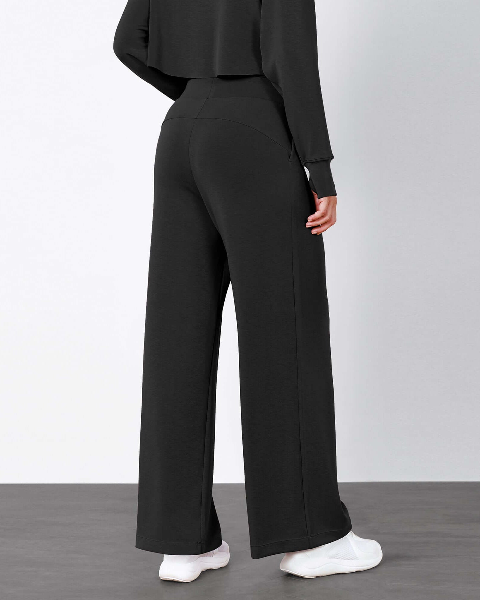 Modal Soft High Waist Wide Leg Casual Pants with Pockets - ododos