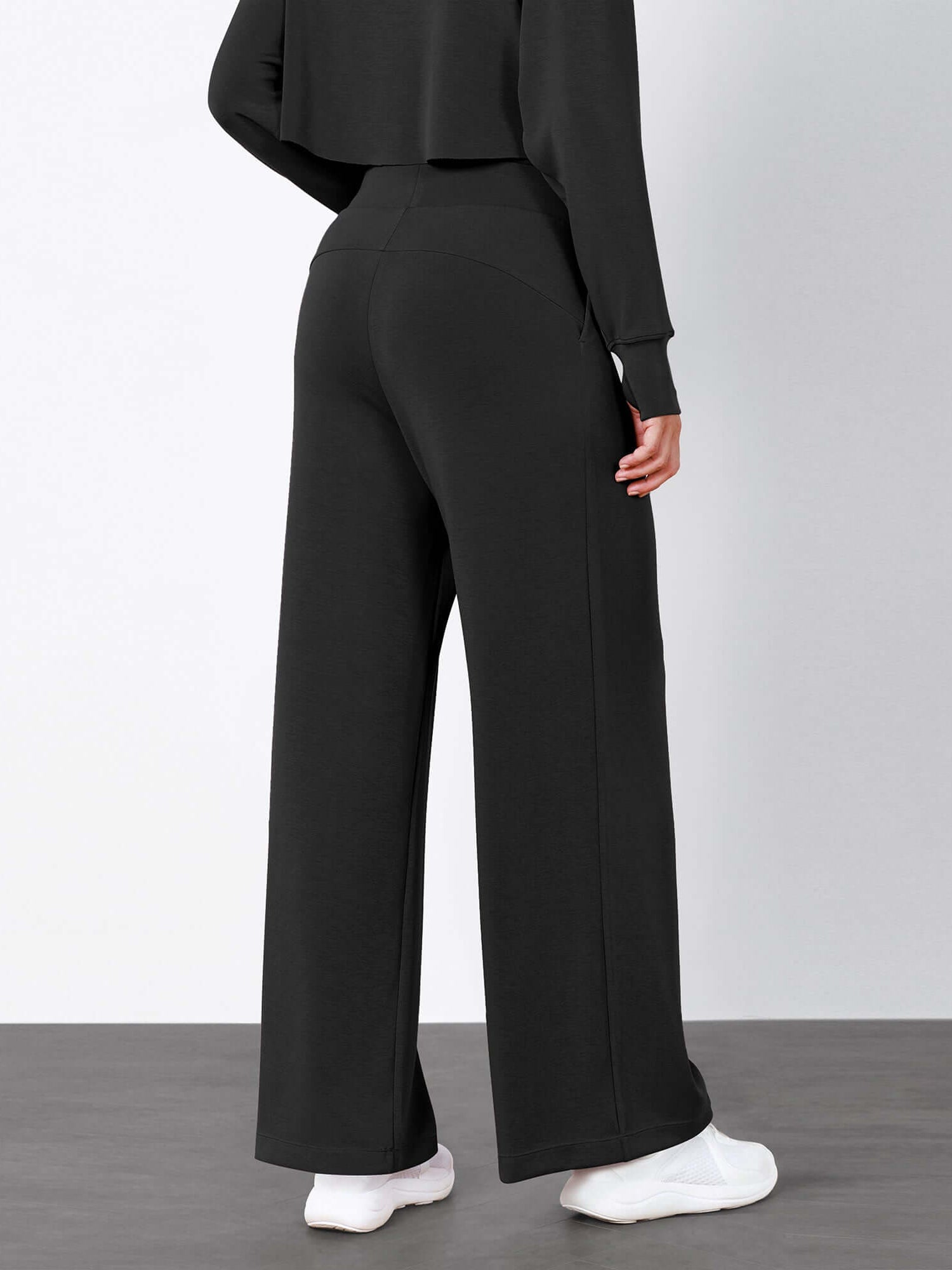 Modal Soft High Waist Wide Leg Casual Pants with Pockets - ododos