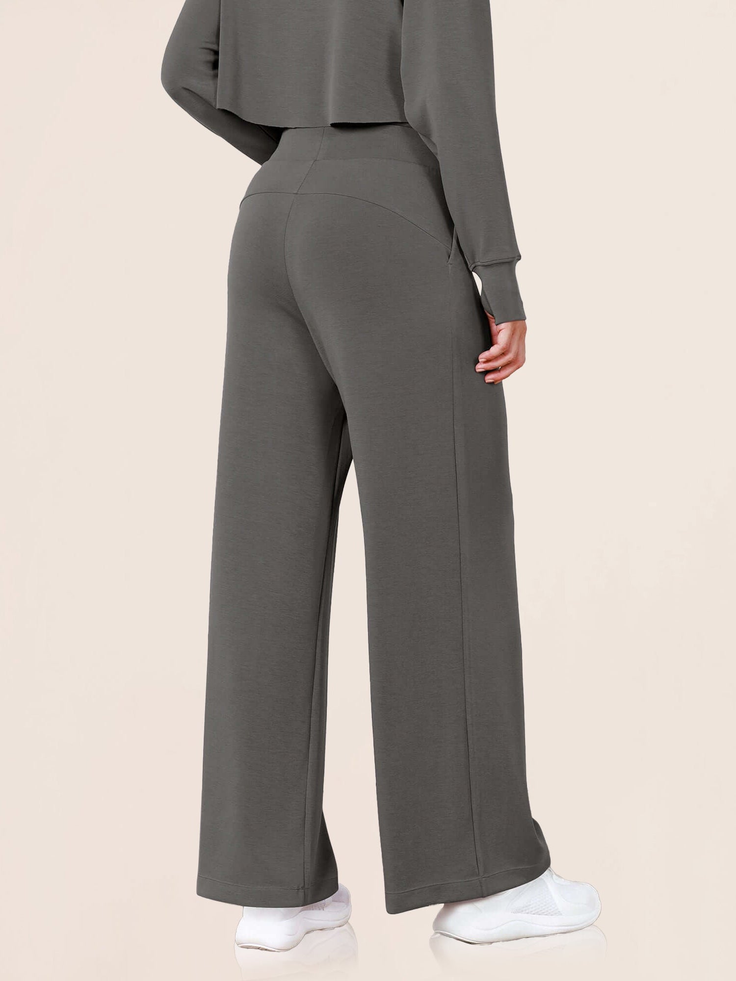 Modal Soft High Waist Wide Leg Casual Pants with Pockets - ododos