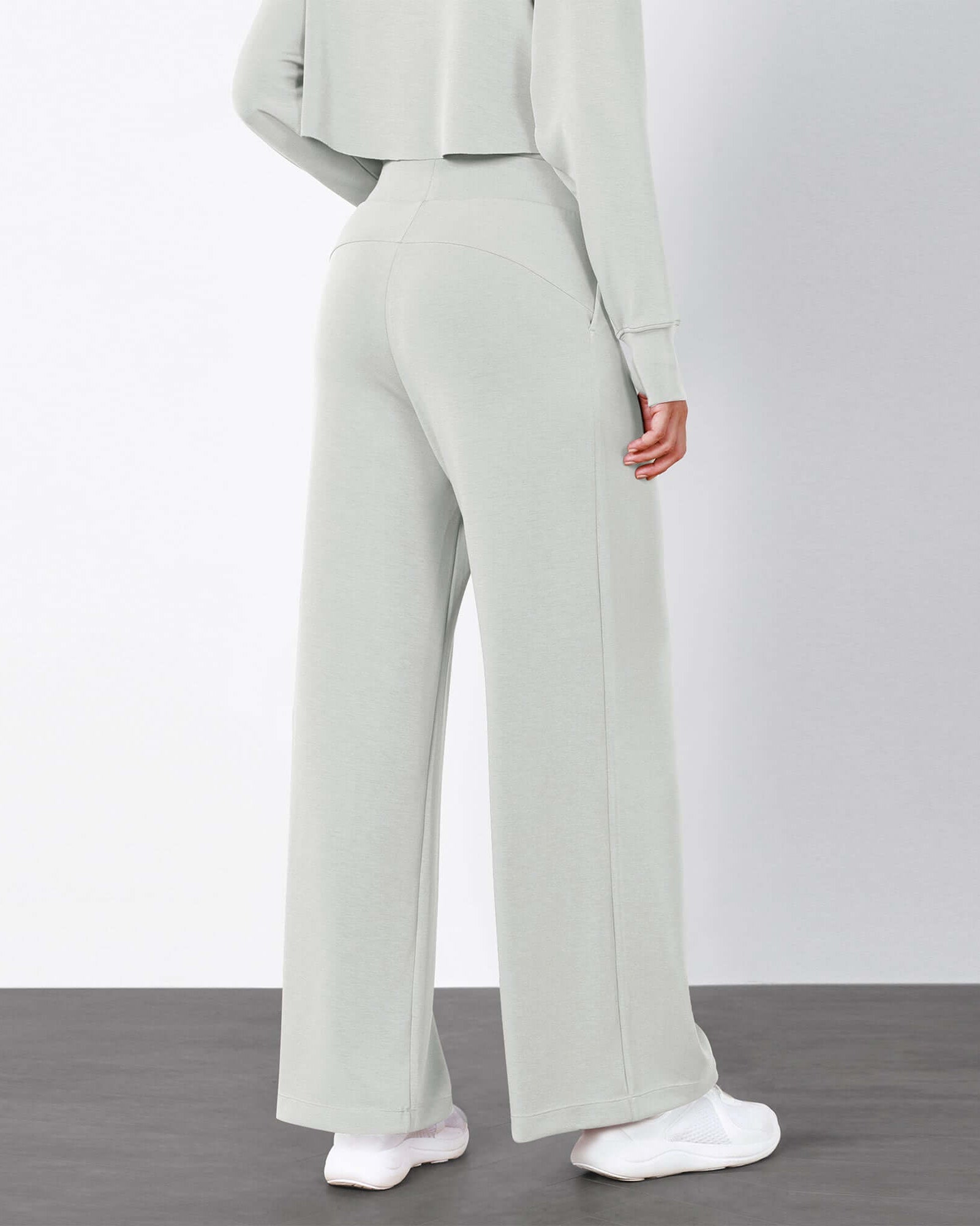 Modal Soft High Waist Wide Leg Casual Pants with Pockets - ododos