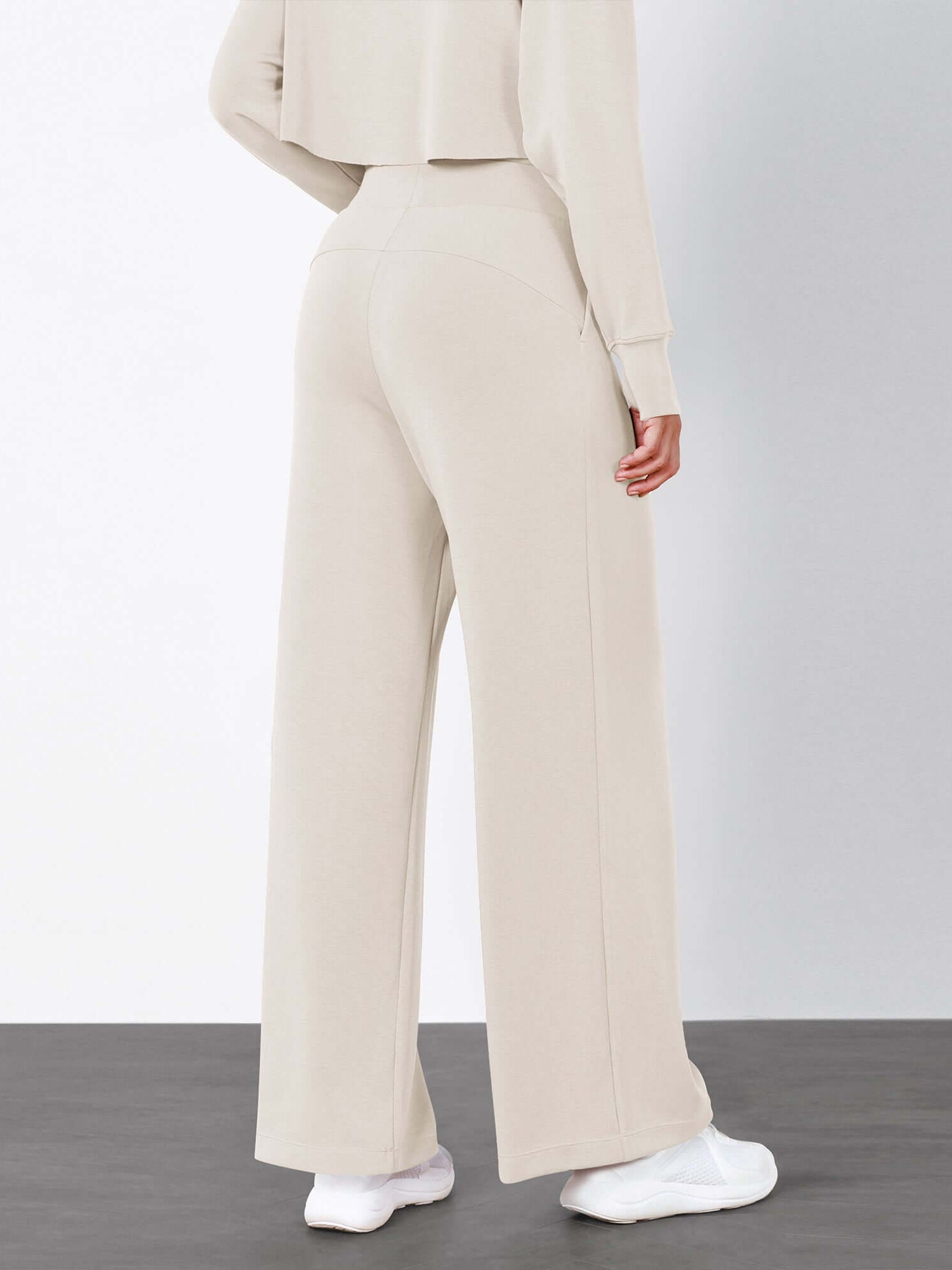 Modal Soft High Waist Wide Leg Casual Pants with Pockets - ododos