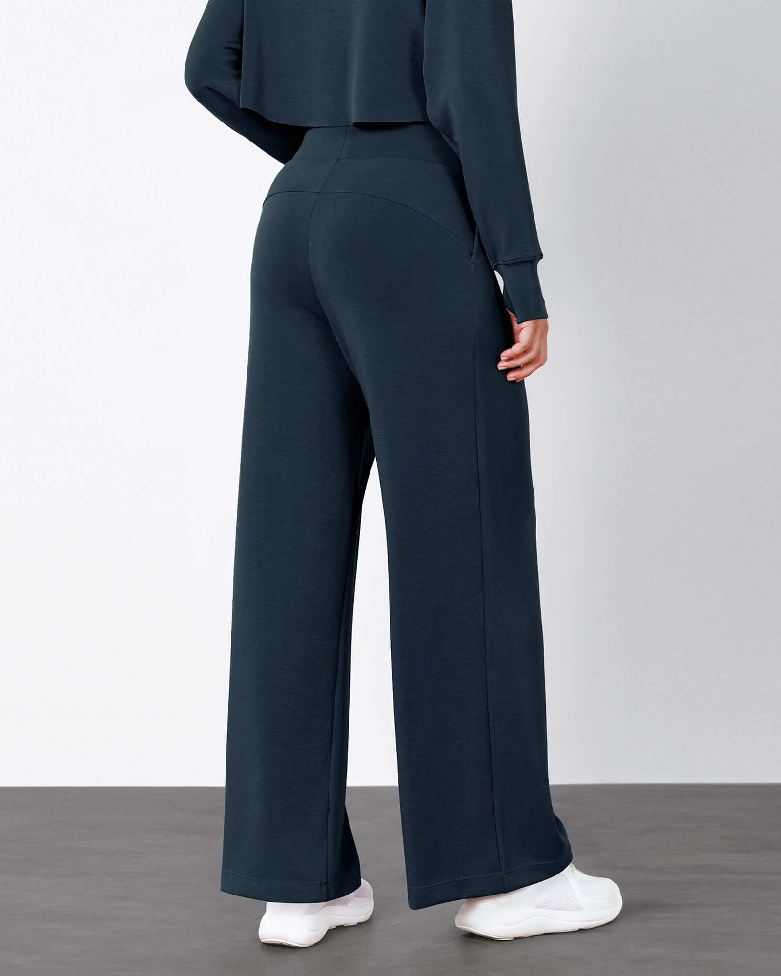 Modal Soft High Waist Wide Leg Casual Pants with Pockets - ododos