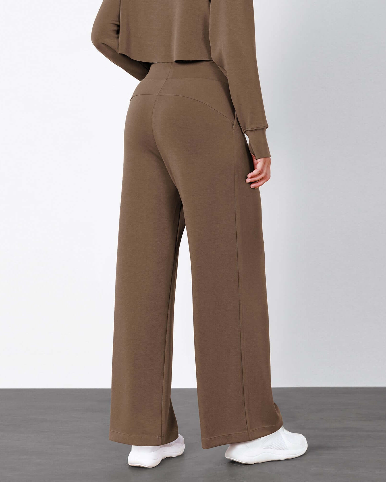 Modal Soft High Waist Wide Leg Casual Pants with Pockets - ododos