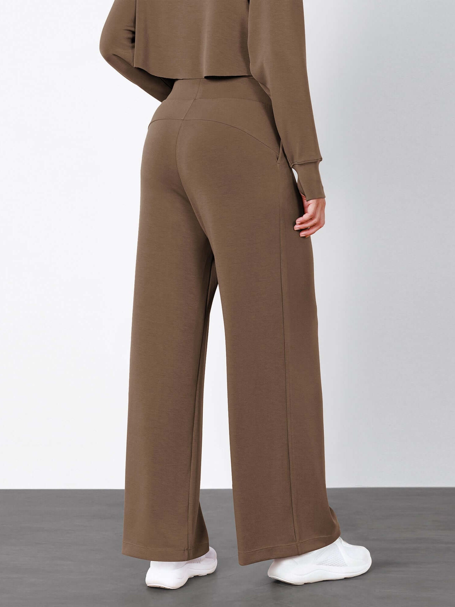 Modal Soft High Waist Wide Leg Casual Pants with Pockets - ododos
