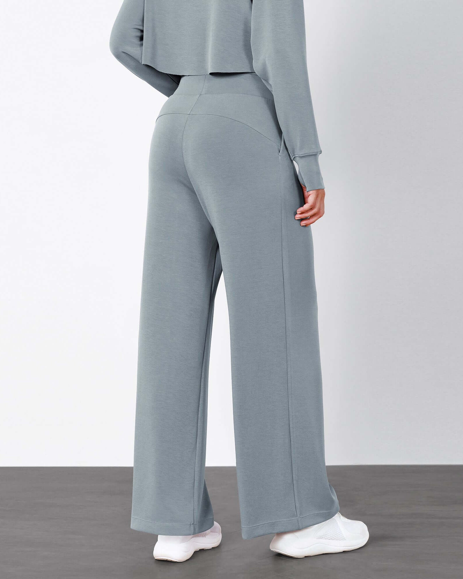 Modal Soft High Waist Wide Leg Casual Pants with Pockets - ododos