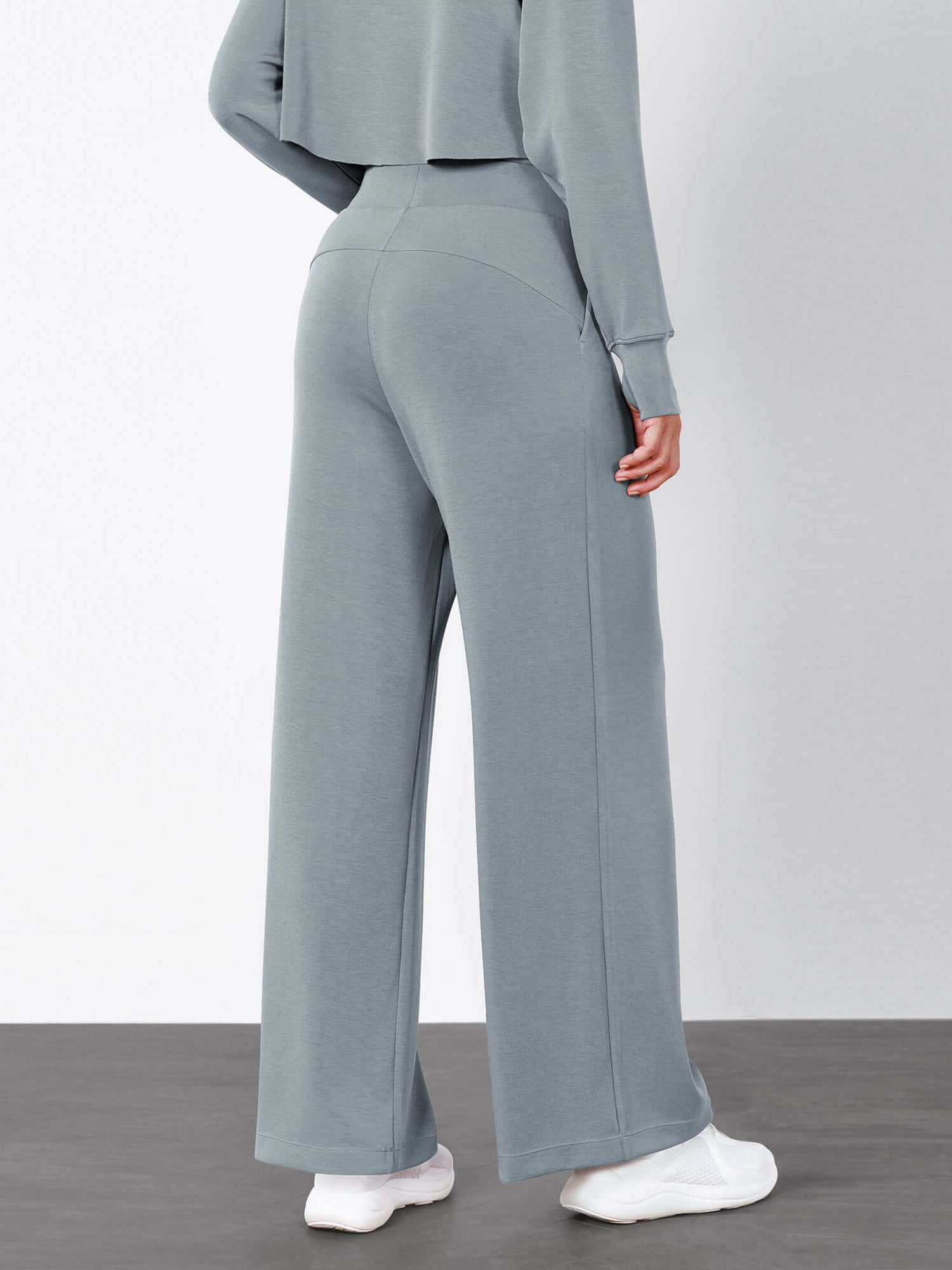 Modal Soft High Waist Wide Leg Casual Pants with Pockets - ododos