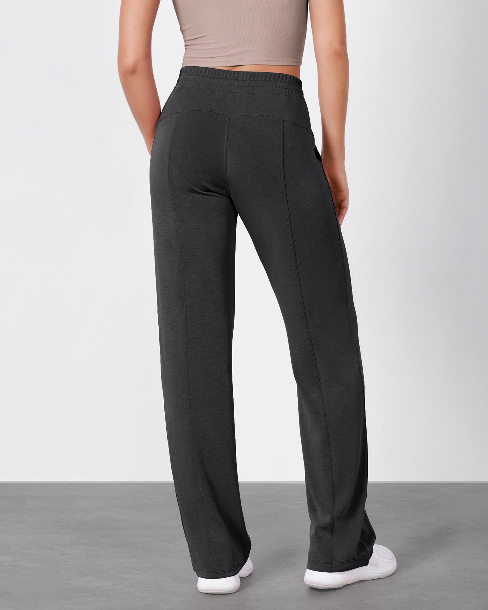 27 Adjustable Shockcord High Waist Casual Lounge Pants with Pockets - ododos