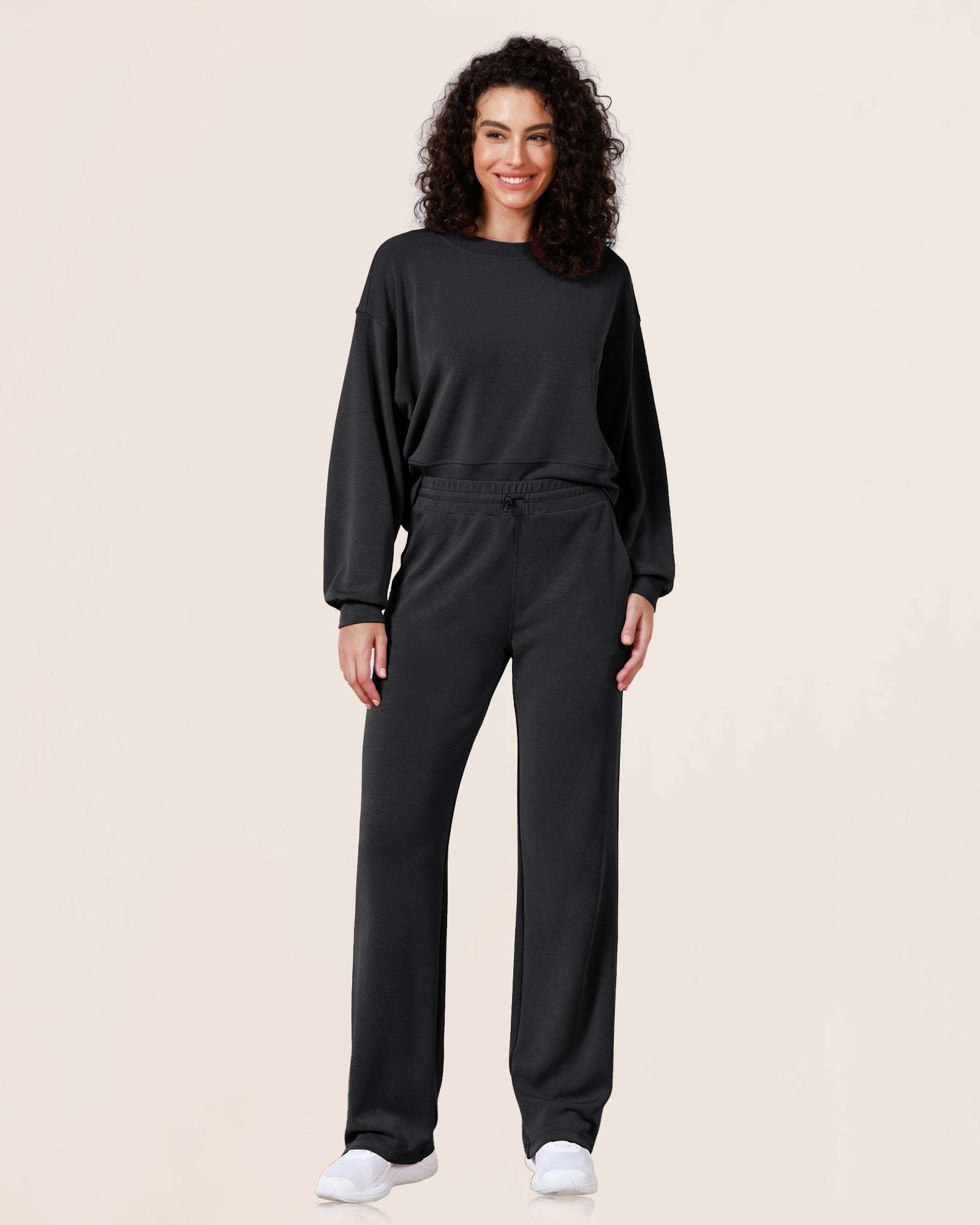 27 Adjustable Shockcord High Waist Casual Lounge Pants with Pockets - ododos