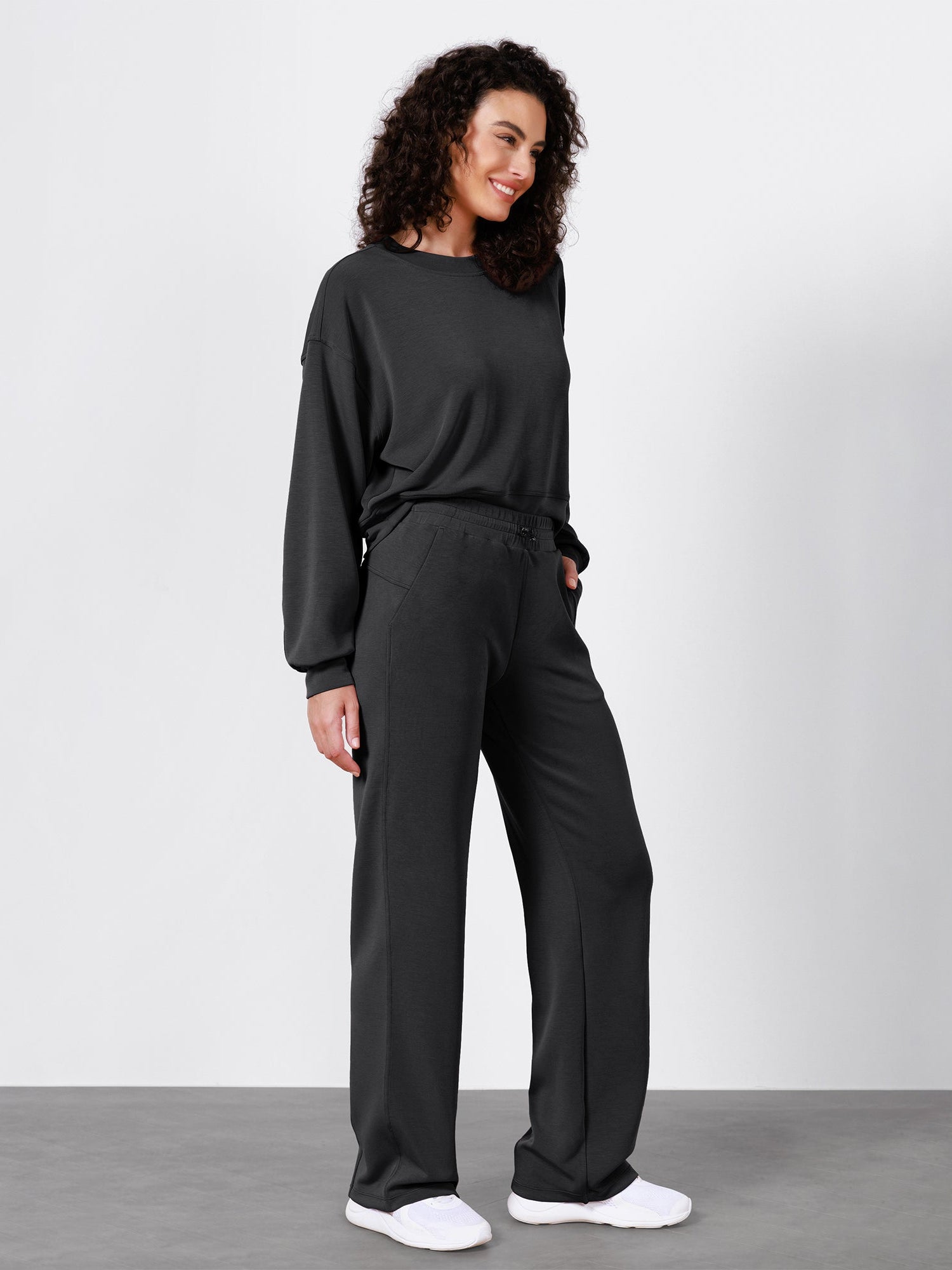 27 Adjustable Shockcord High Waist Casual Lounge Pants with Pockets - ododos