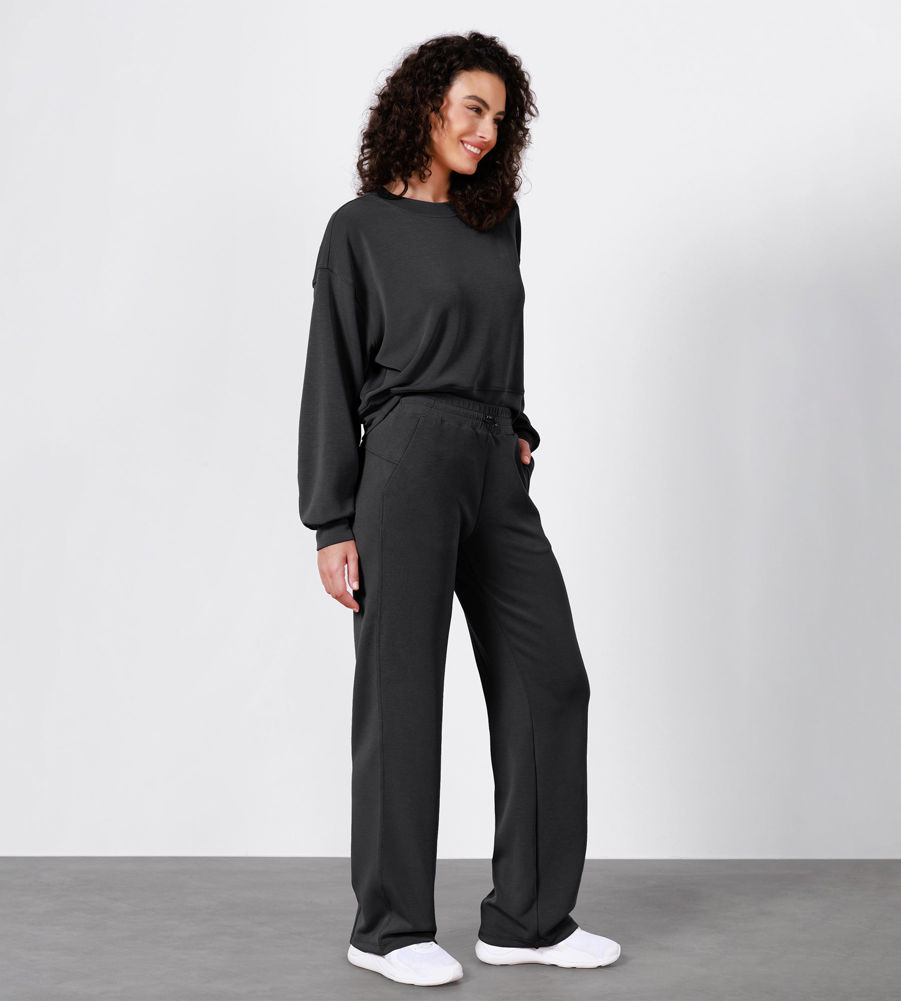 27 Adjustable Shockcord High Waist Casual Lounge Pants with Pockets - ododos