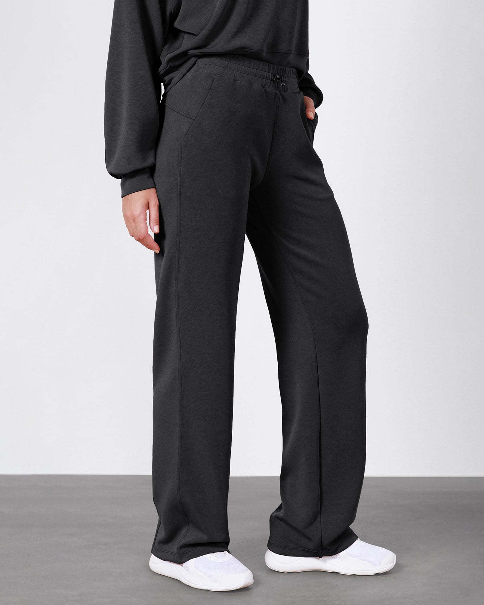 27 Adjustable Shockcord High Waist Casual Lounge Pants with Pockets - ododos