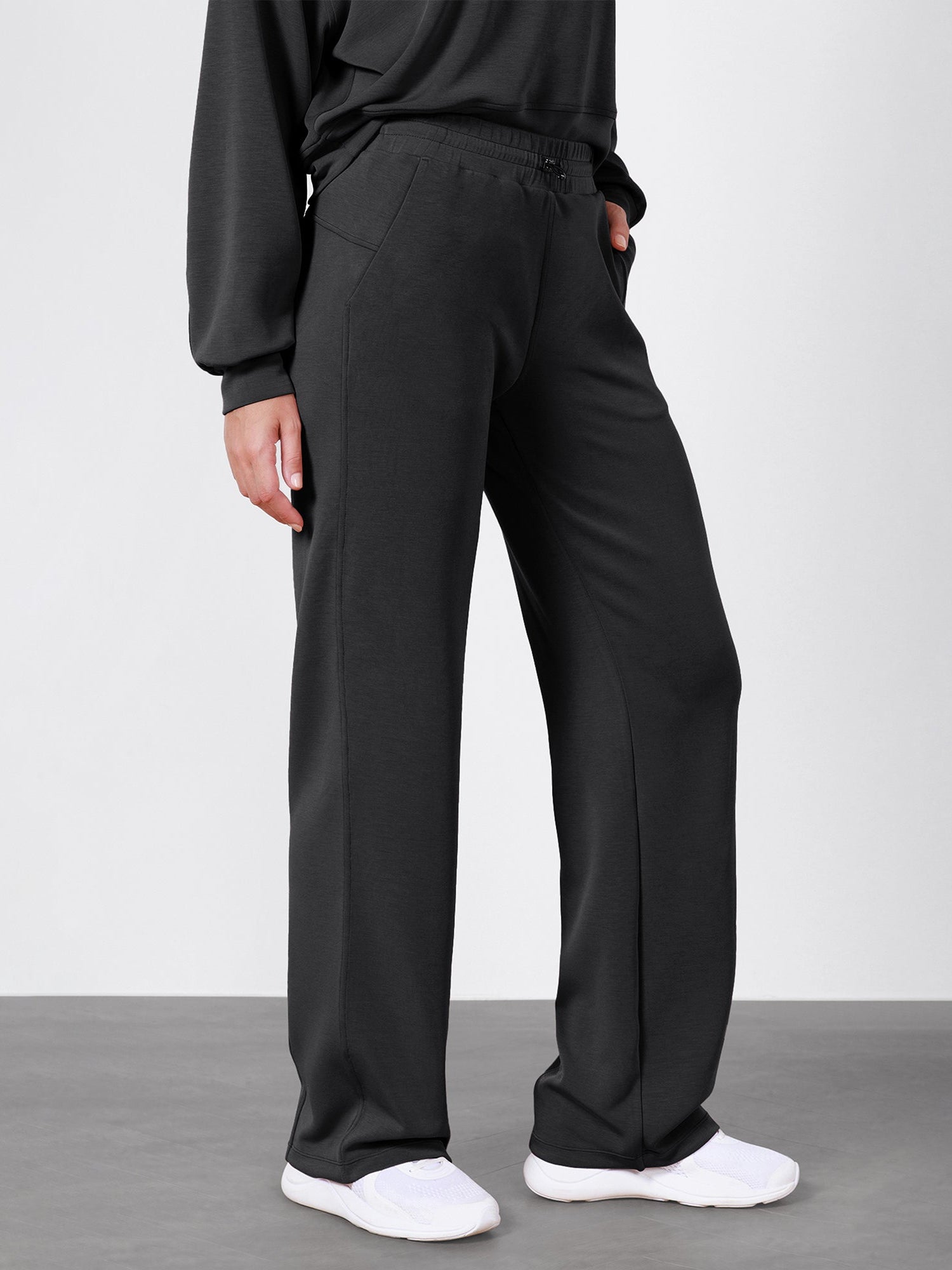 27 Adjustable Shockcord High Waist Casual Lounge Pants with Pockets - ododos