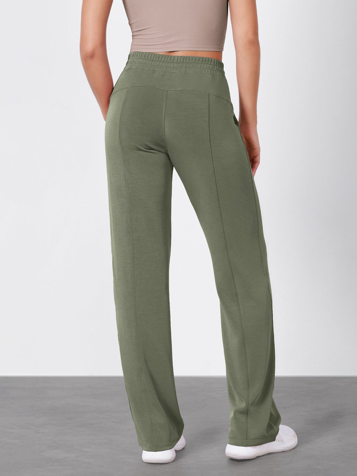 27 Adjustable Shockcord High Waist Casual Lounge Pants with Pockets - ododos