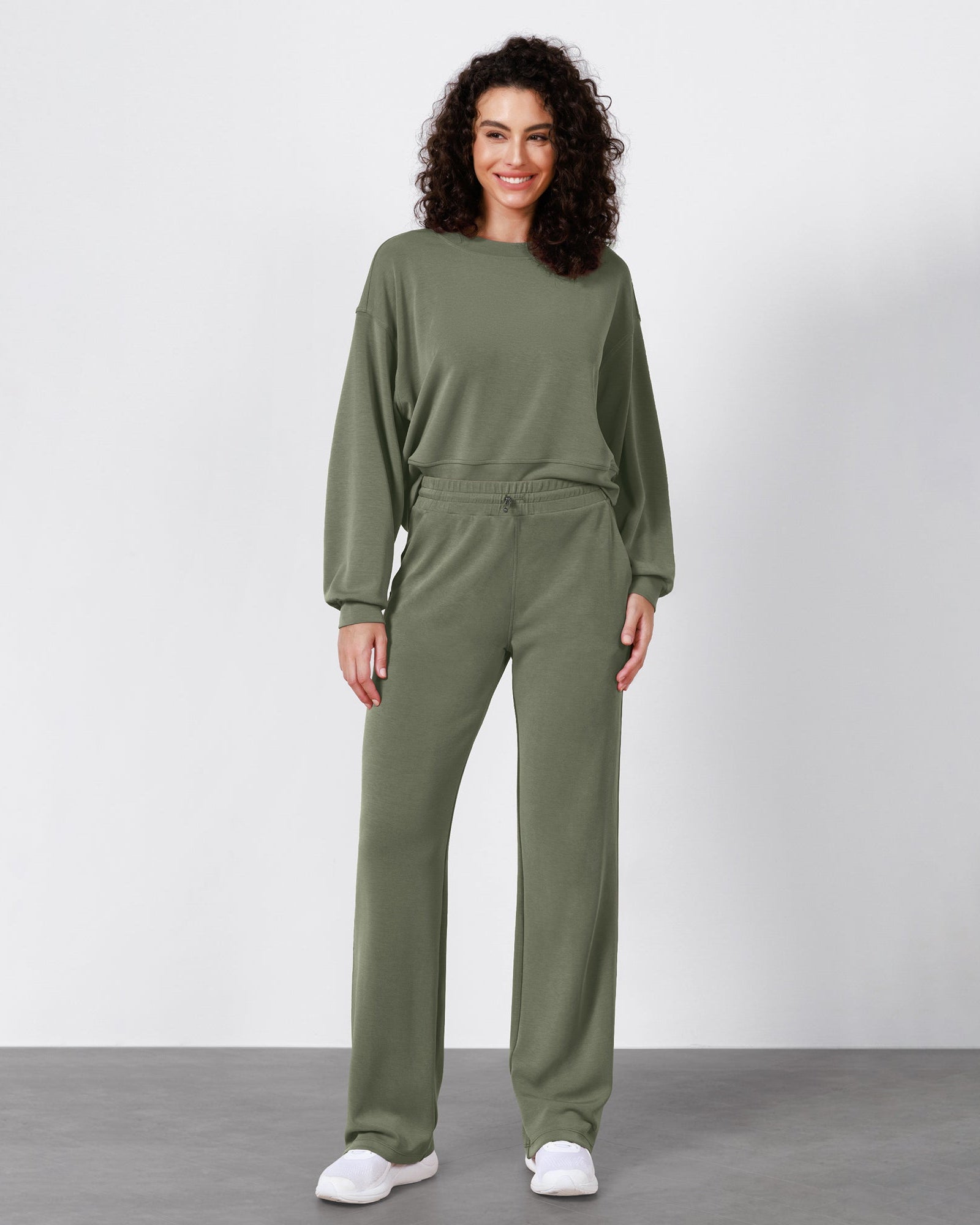 27 Adjustable Shockcord High Waist Casual Lounge Pants with Pockets - ododos