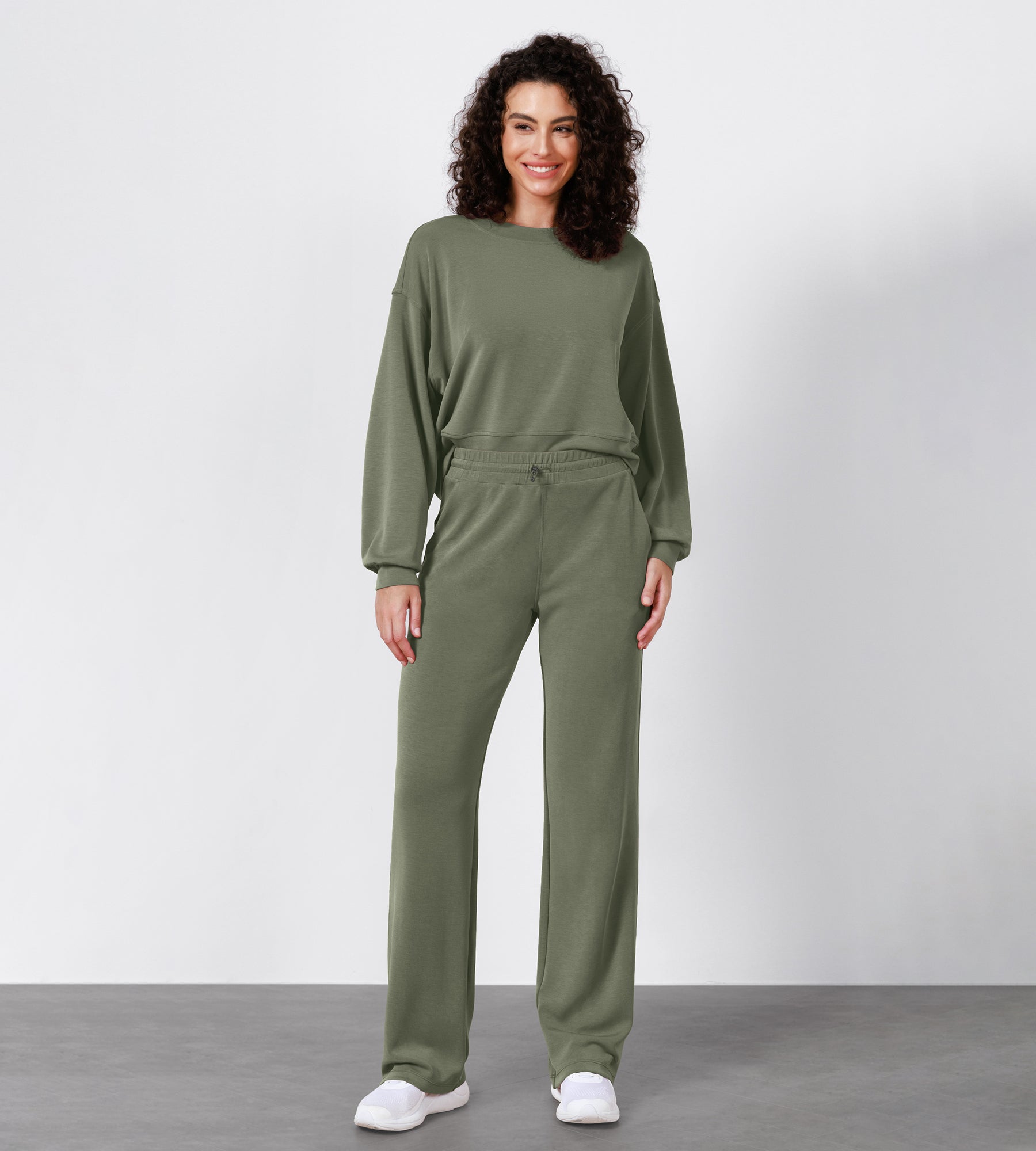 27 Adjustable Shockcord High Waist Casual Lounge Pants with Pockets - ododos