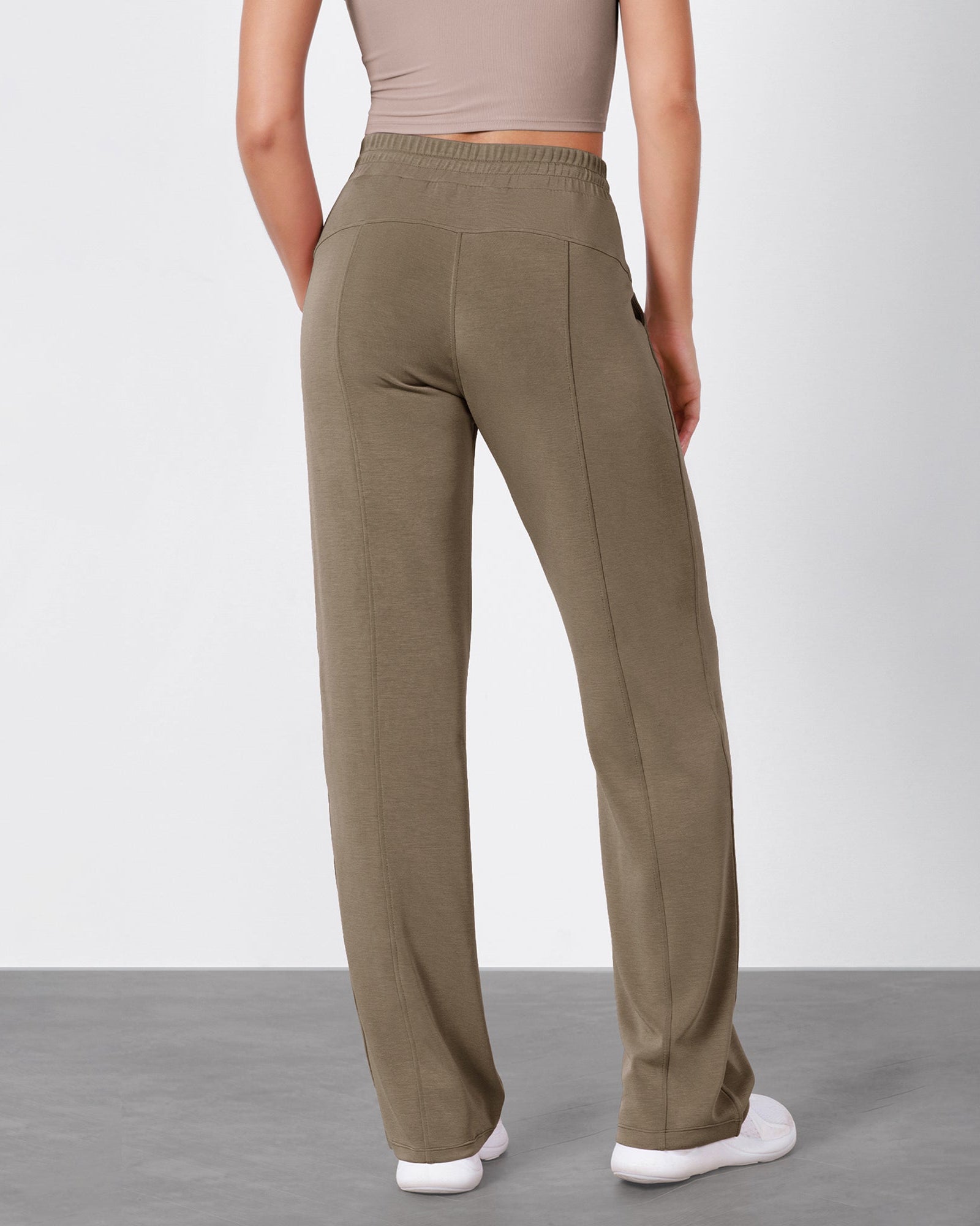 27 Adjustable Shockcord High Waist Casual Lounge Pants with Pockets - ododos