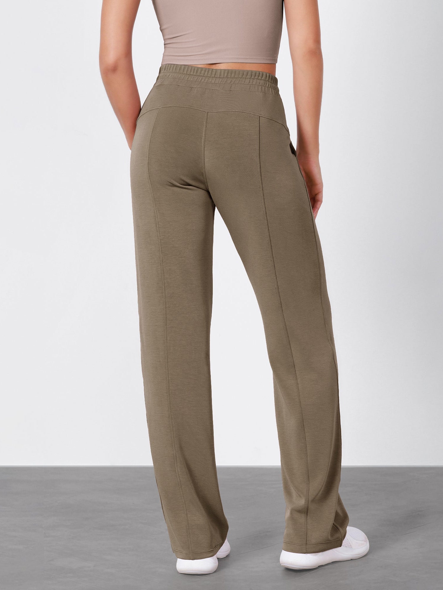 27 Adjustable Shockcord High Waist Casual Lounge Pants with Pockets - ododos