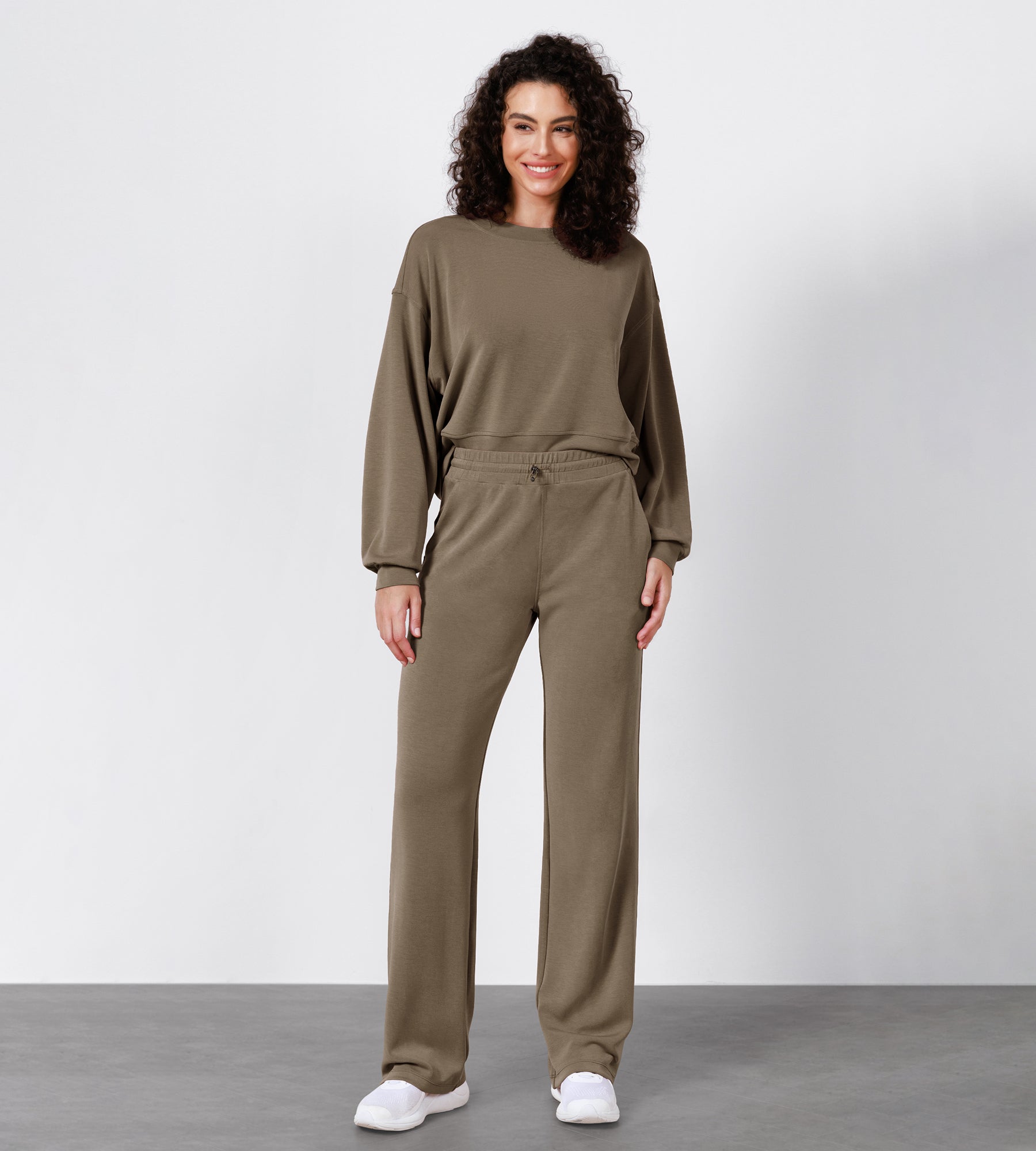 27 Adjustable Shockcord High Waist Casual Lounge Pants with Pockets - ododos