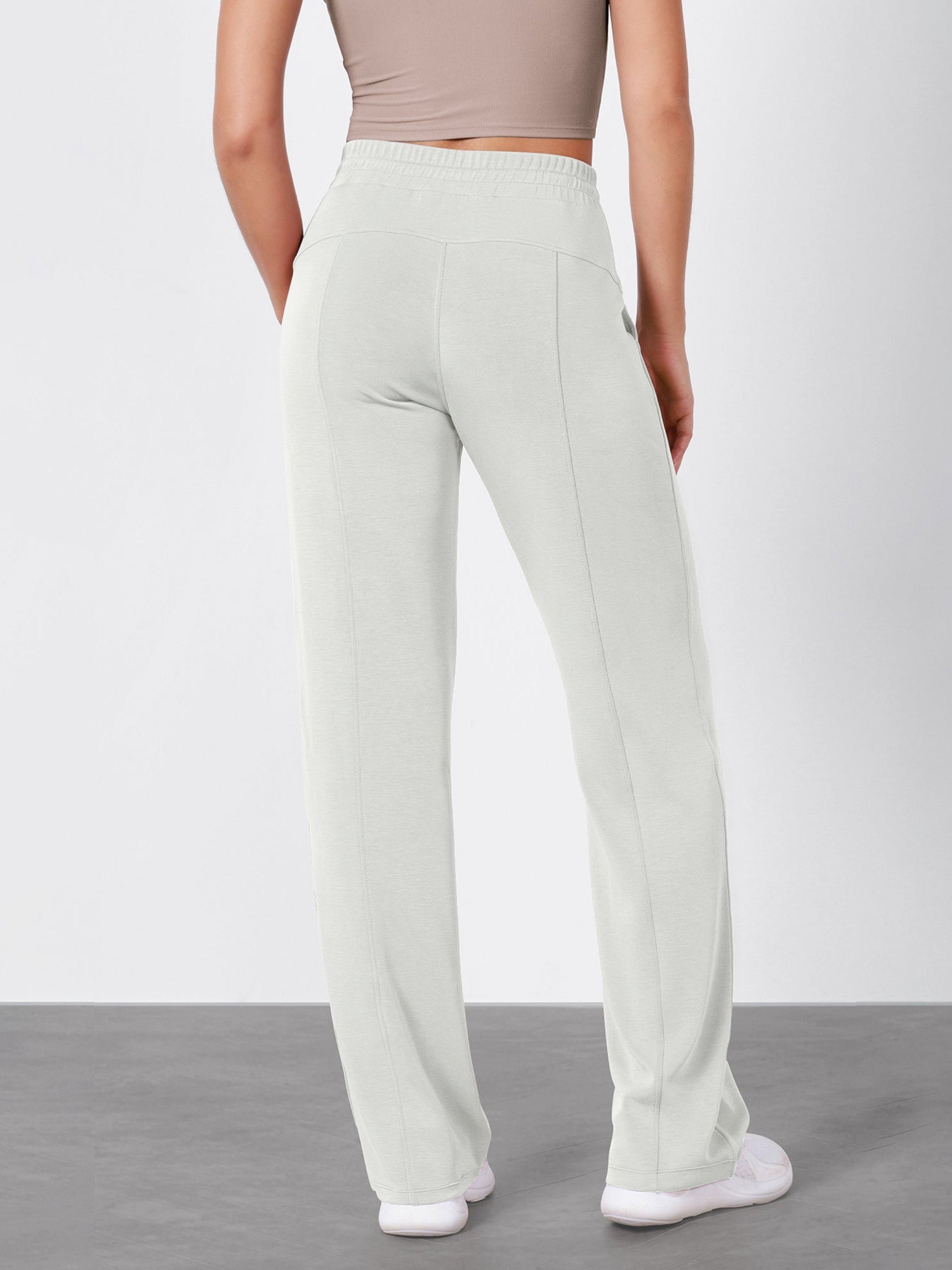 27 Adjustable Shockcord High Waist Casual Lounge Pants with Pockets - ododos