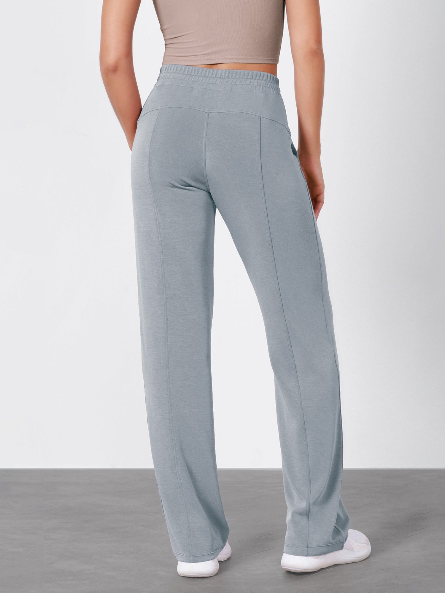 27 Adjustable Shockcord High Waist Casual Lounge Pants with Pockets - ododos