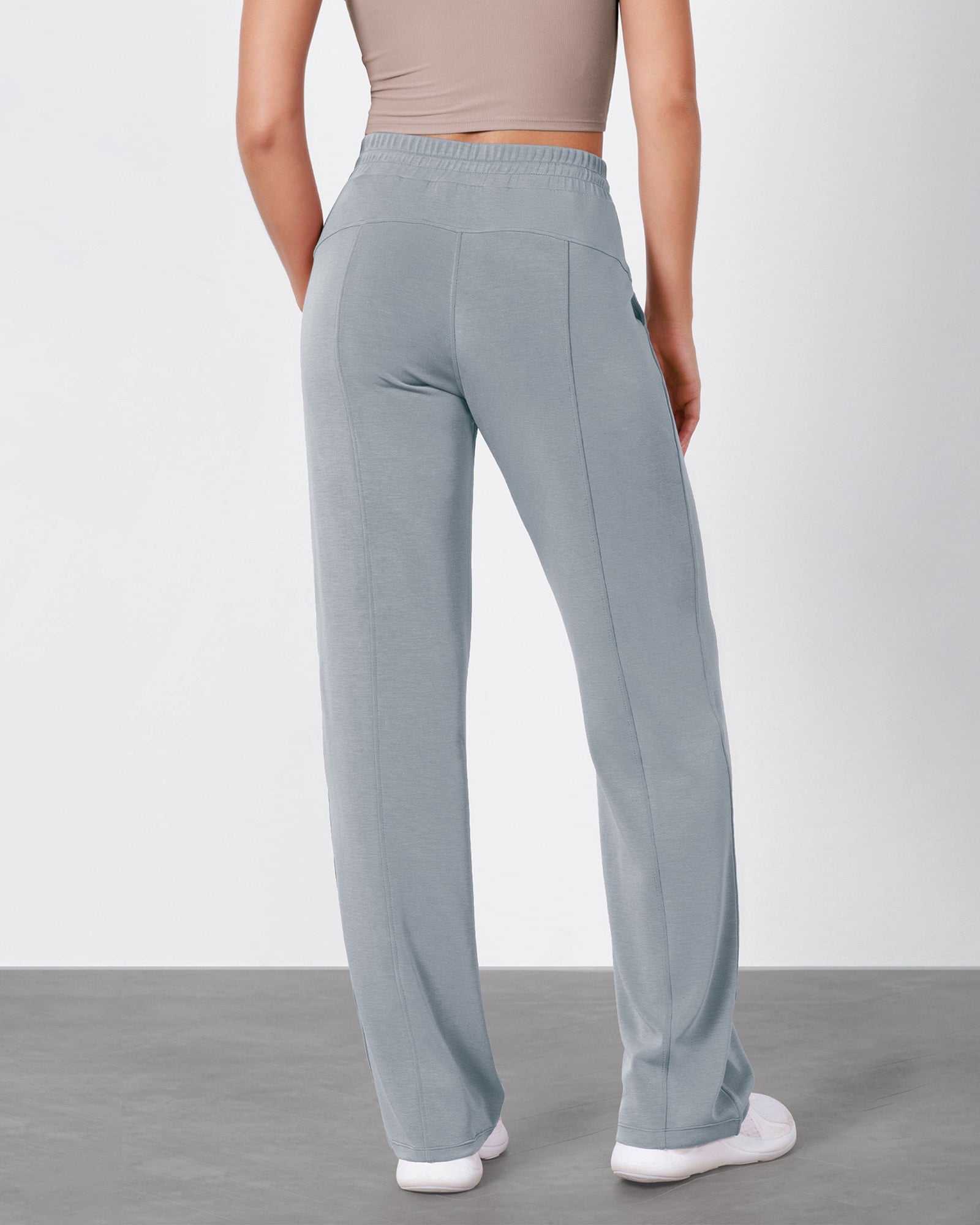 27 Adjustable Shockcord High Waist Casual Lounge Pants with Pockets - ododos