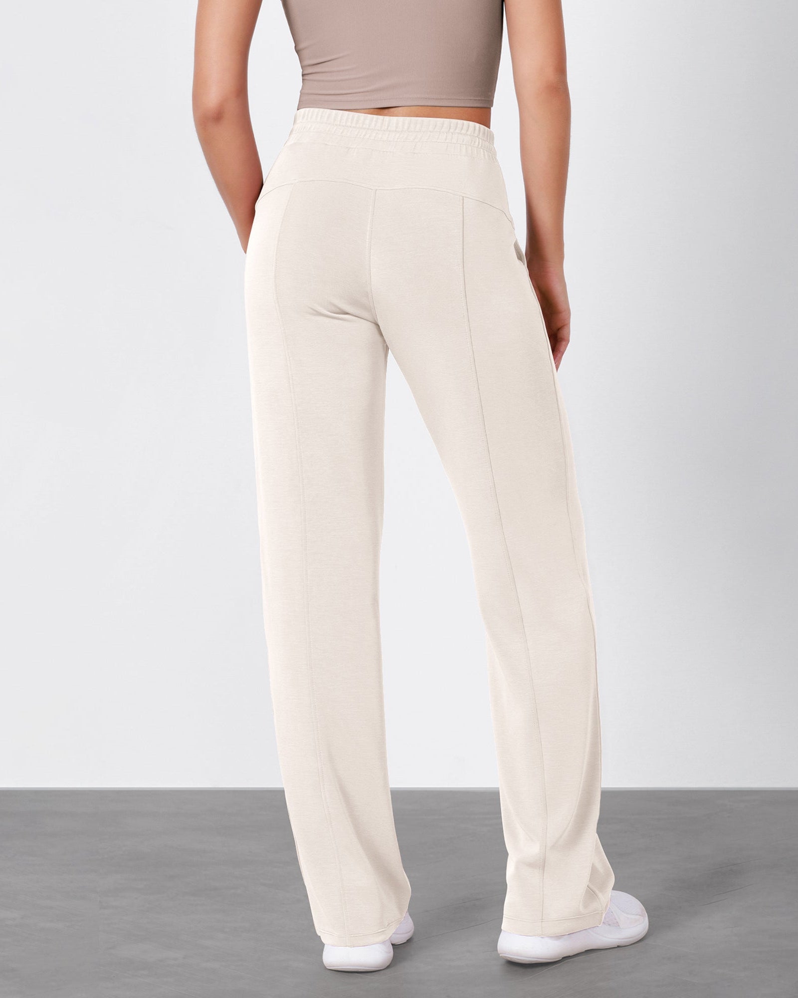 27 Adjustable Shockcord High Waist Casual Lounge Pants with Pockets - ododos