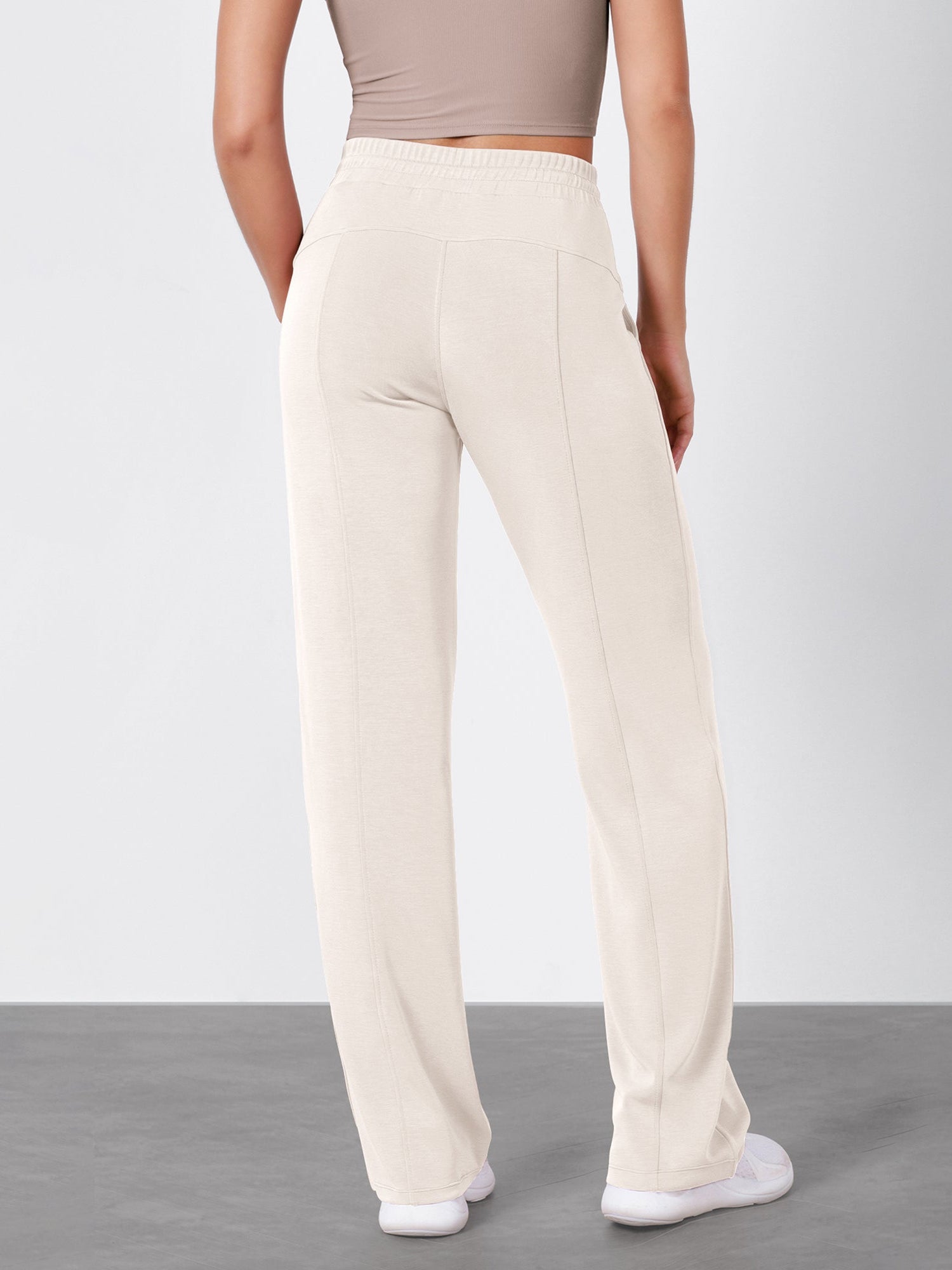 27 Adjustable Shockcord High Waist Casual Lounge Pants with Pockets - ododos