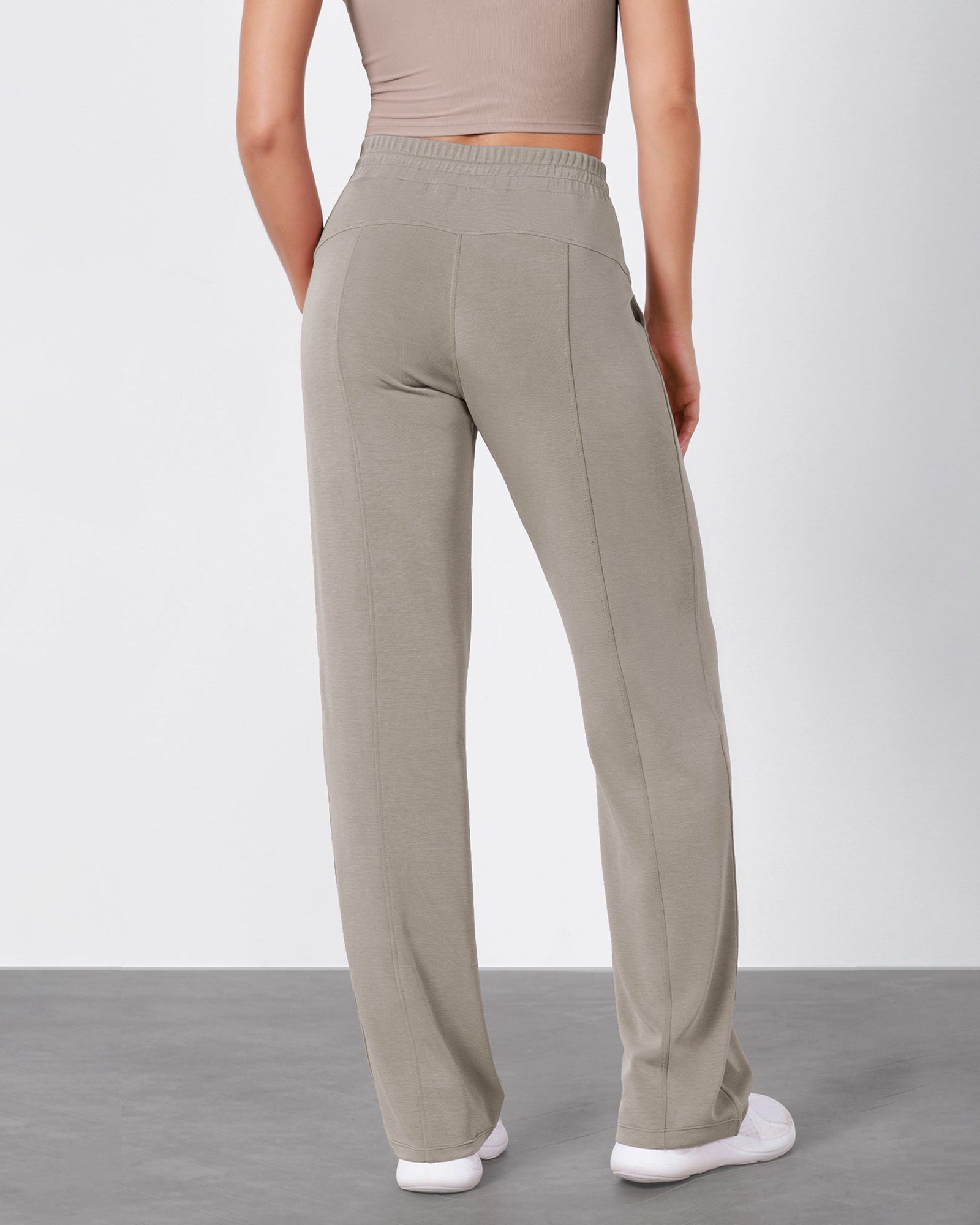 27 Adjustable Shockcord High Waist Casual Lounge Pants with Pockets - ododos