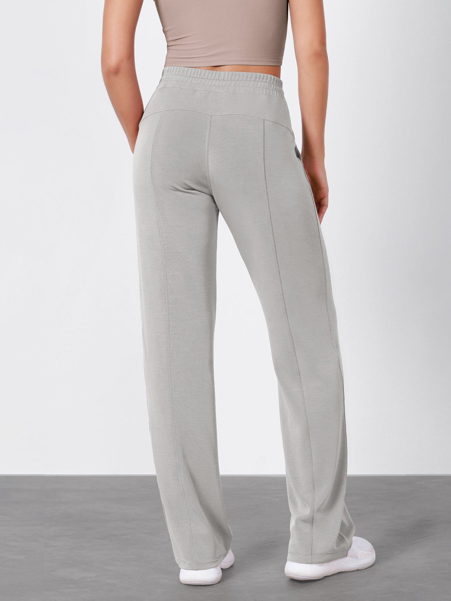 27 Adjustable Shockcord High Waist Casual Lounge Pants with Pockets - ododos