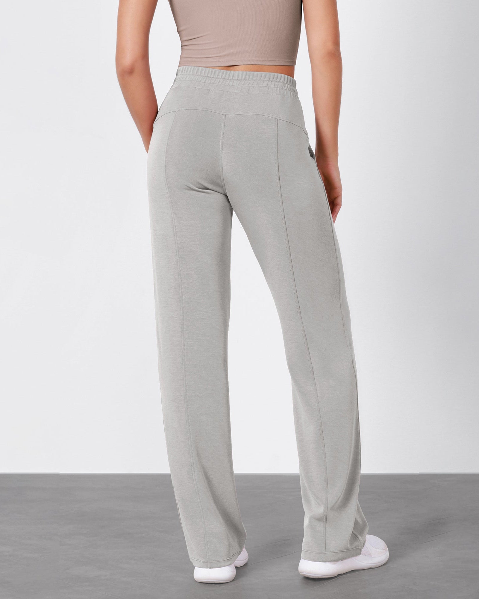 27 Adjustable Shockcord High Waist Casual Lounge Pants with Pockets - ododos