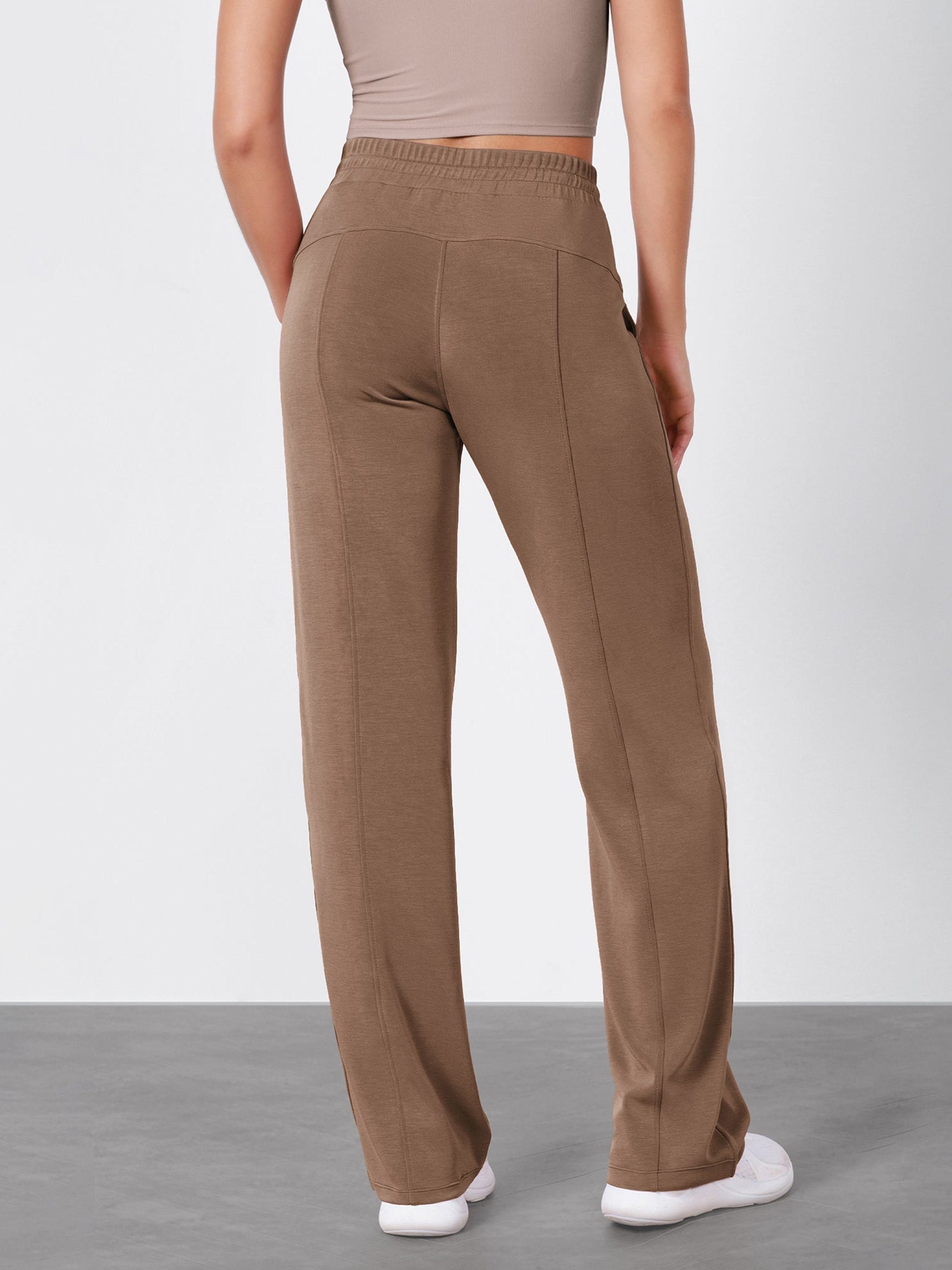 27 Adjustable Shockcord High Waist Casual Lounge Pants with Pockets - ododos