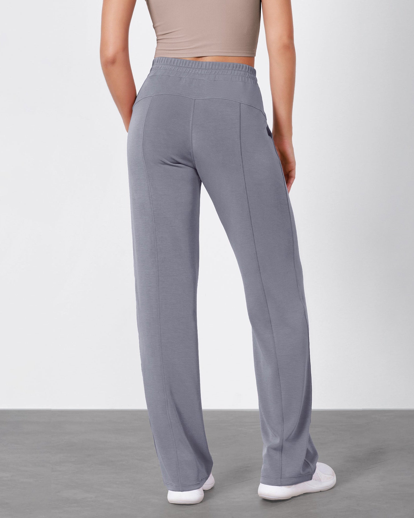 27 Adjustable Shockcord High Waist Casual Lounge Pants with Pockets - ododos