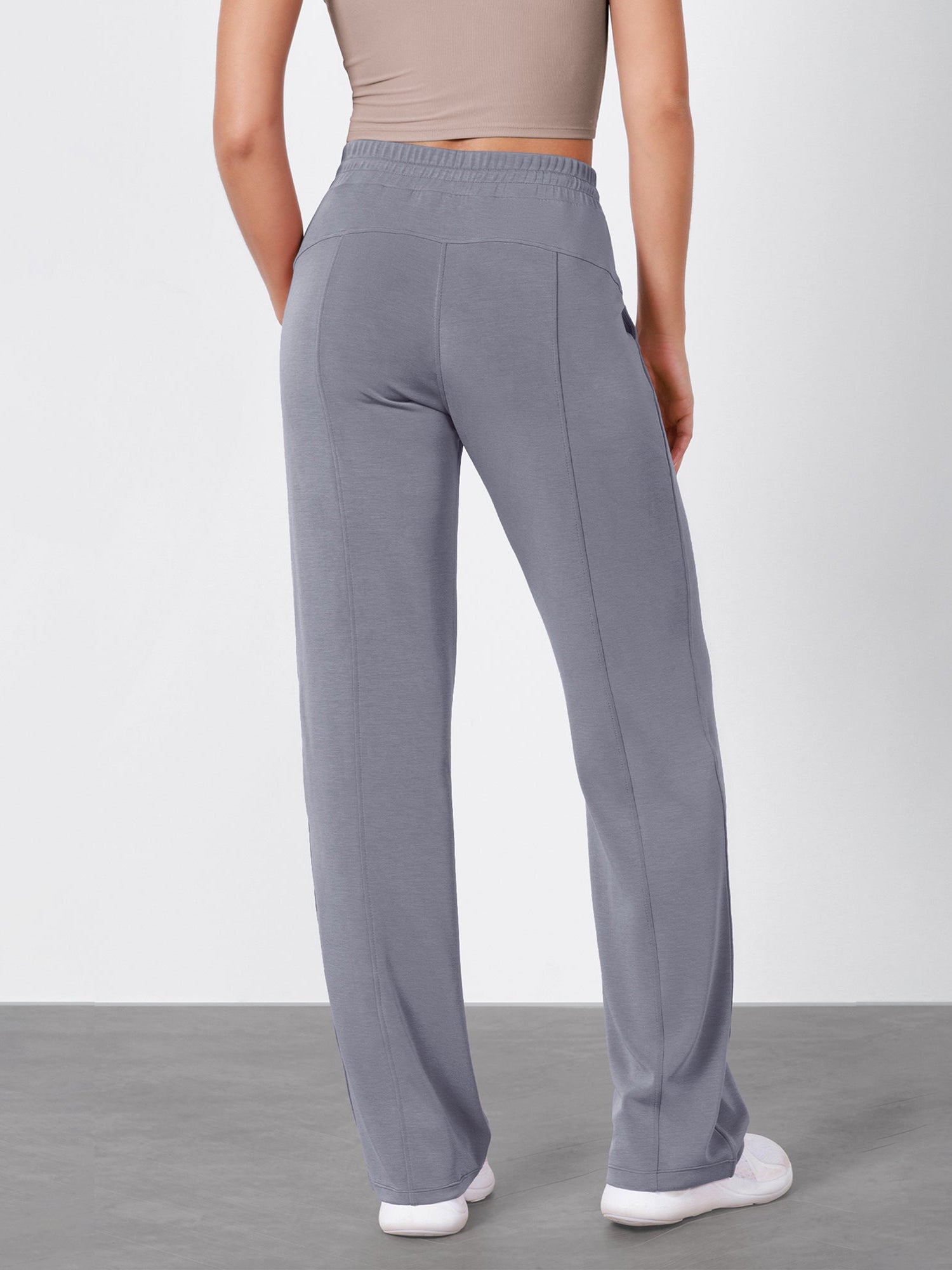27 Adjustable Shockcord High Waist Casual Lounge Pants with Pockets - ododos