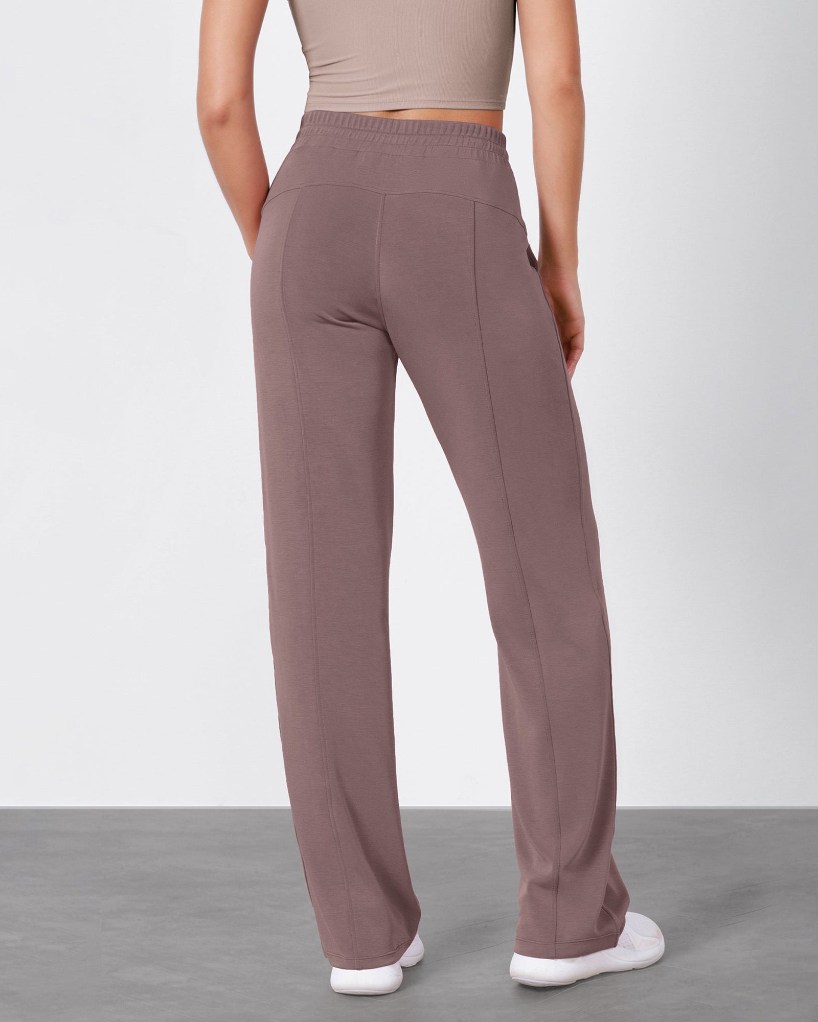 27 Adjustable Shockcord High Waist Casual Lounge Pants with Pockets - ododos