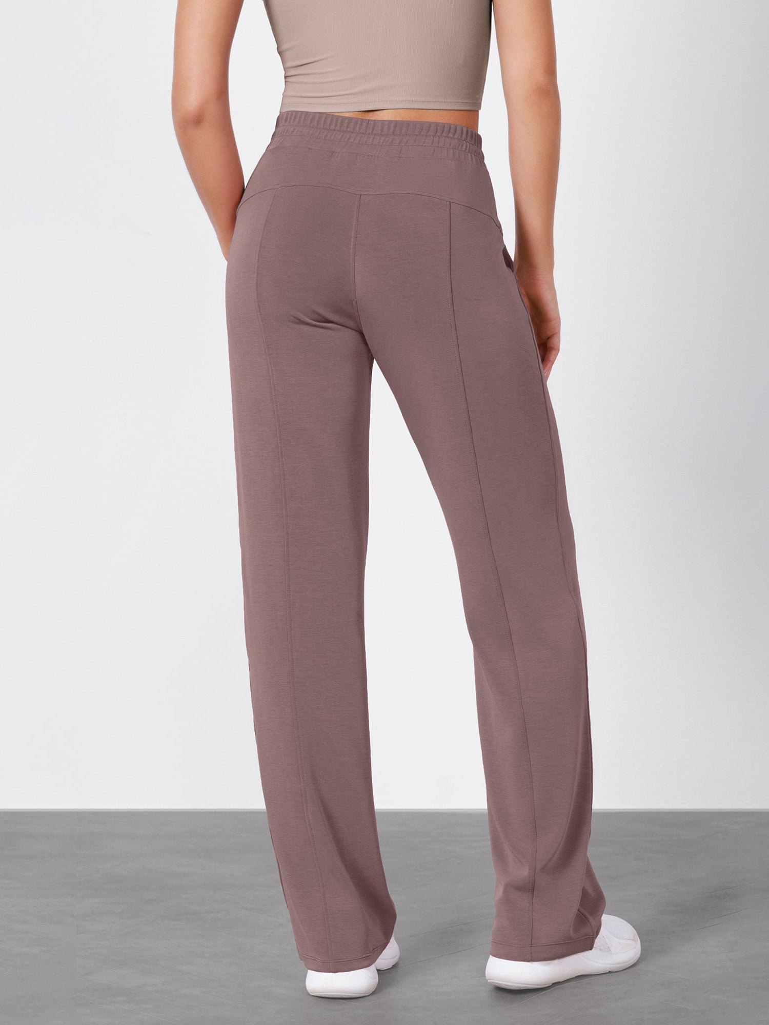 27 Adjustable Shockcord High Waist Casual Lounge Pants with Pockets - ododos