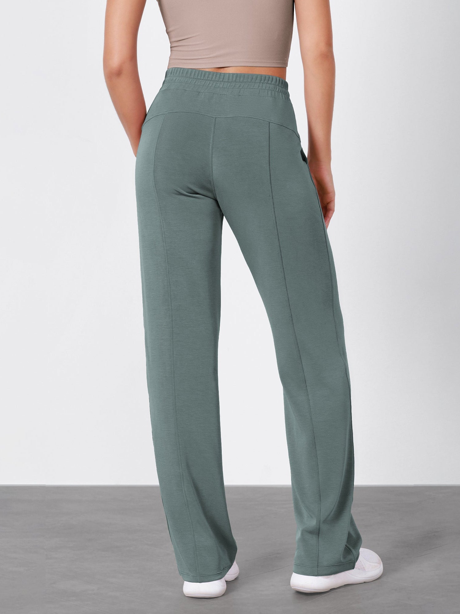 27 Adjustable Shockcord High Waist Casual Lounge Pants with Pockets - ododos
