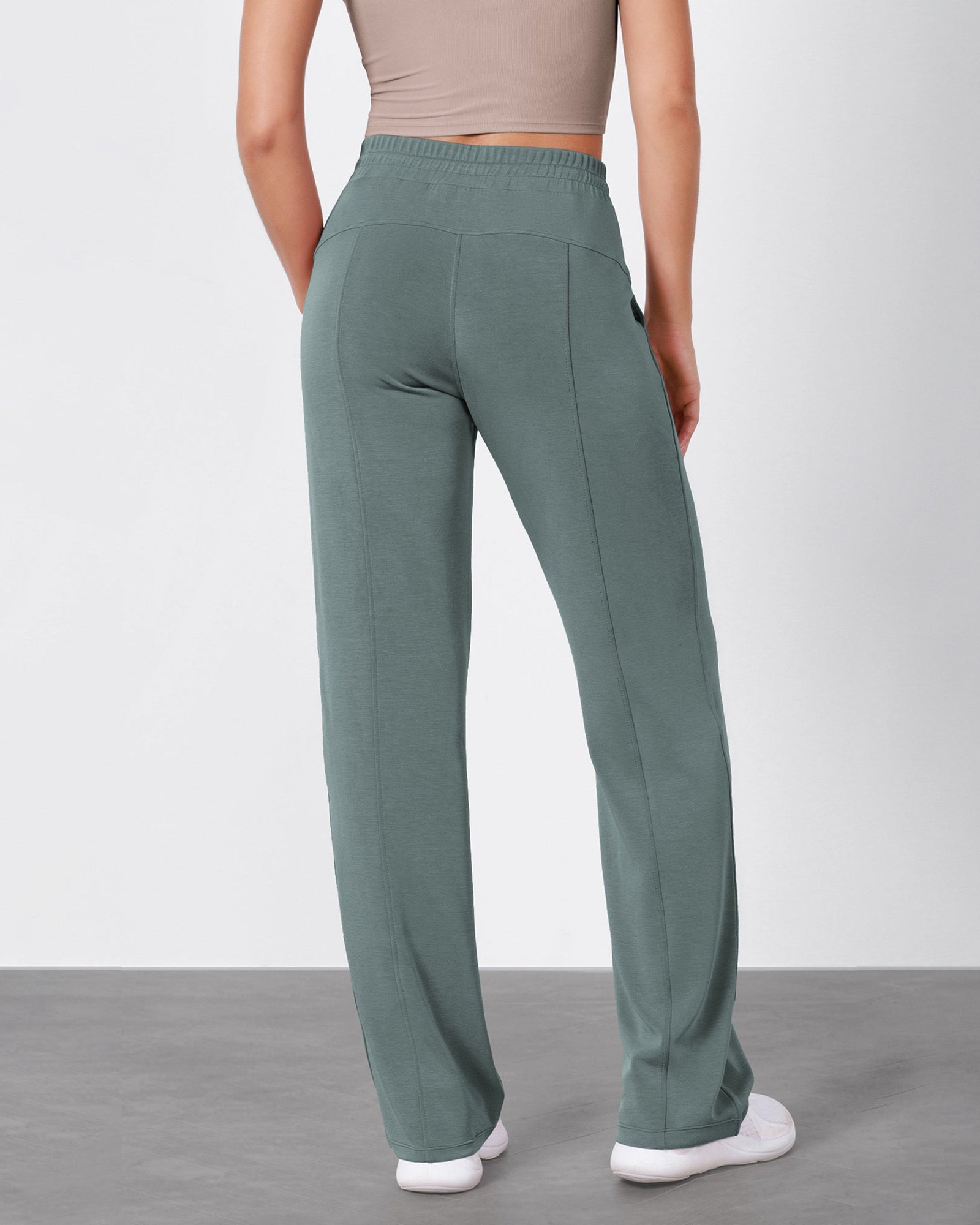 27 Adjustable Shockcord High Waist Casual Lounge Pants with Pockets - ododos