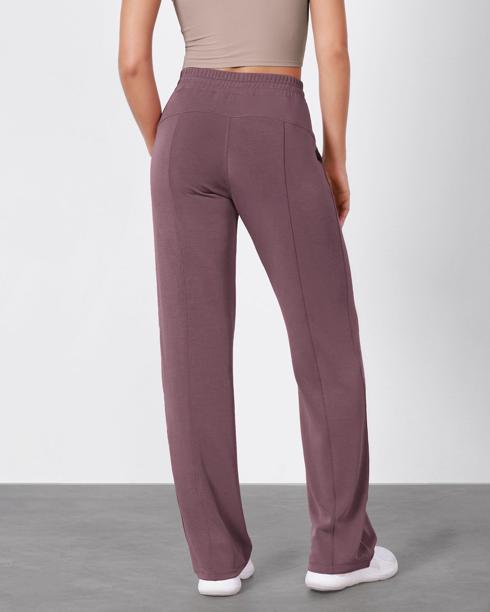 27 Adjustable Shockcord High Waist Casual Lounge Pants with Pockets - ododos