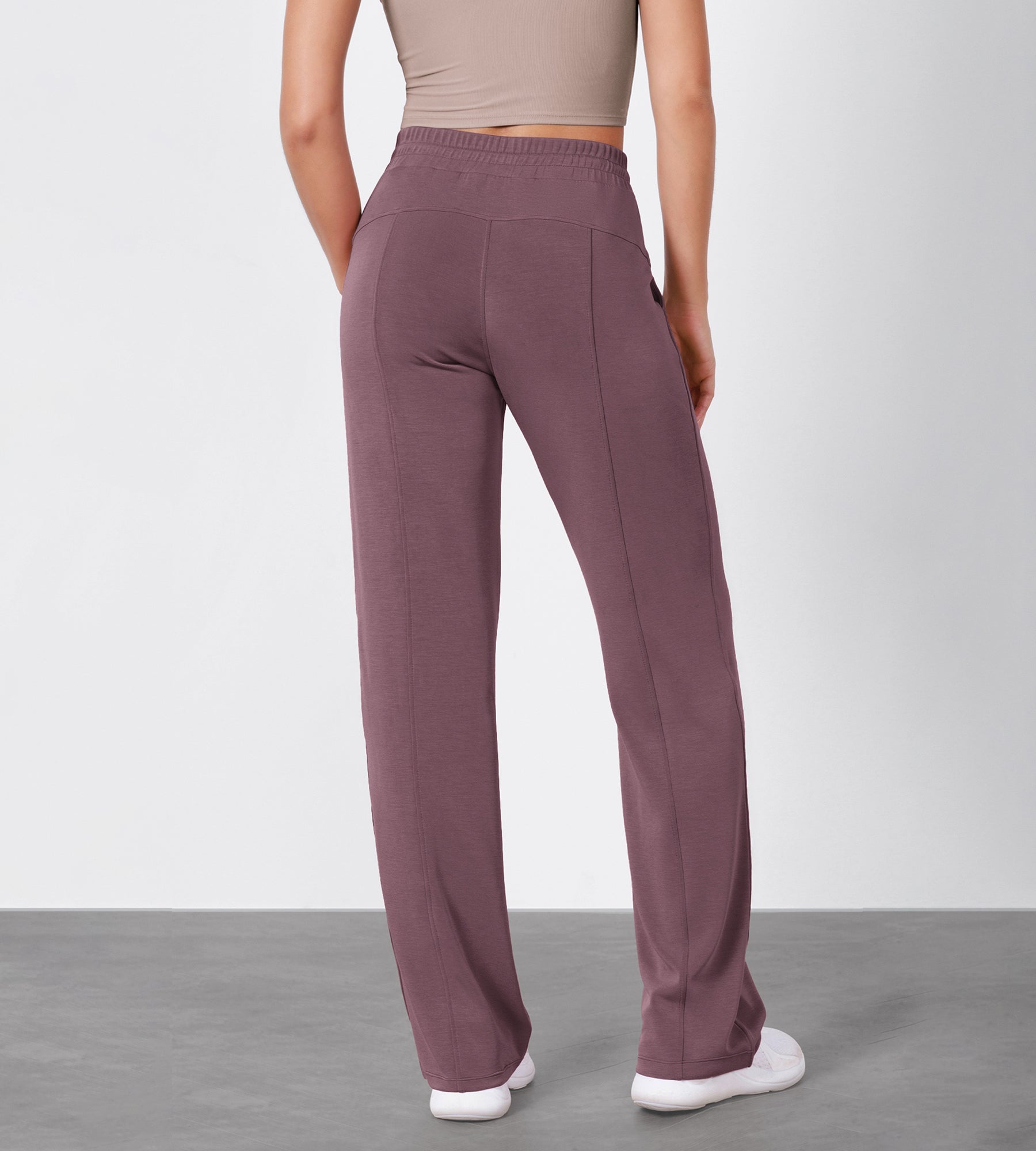 27 Adjustable Shockcord High Waist Casual Lounge Pants with Pockets - ododos